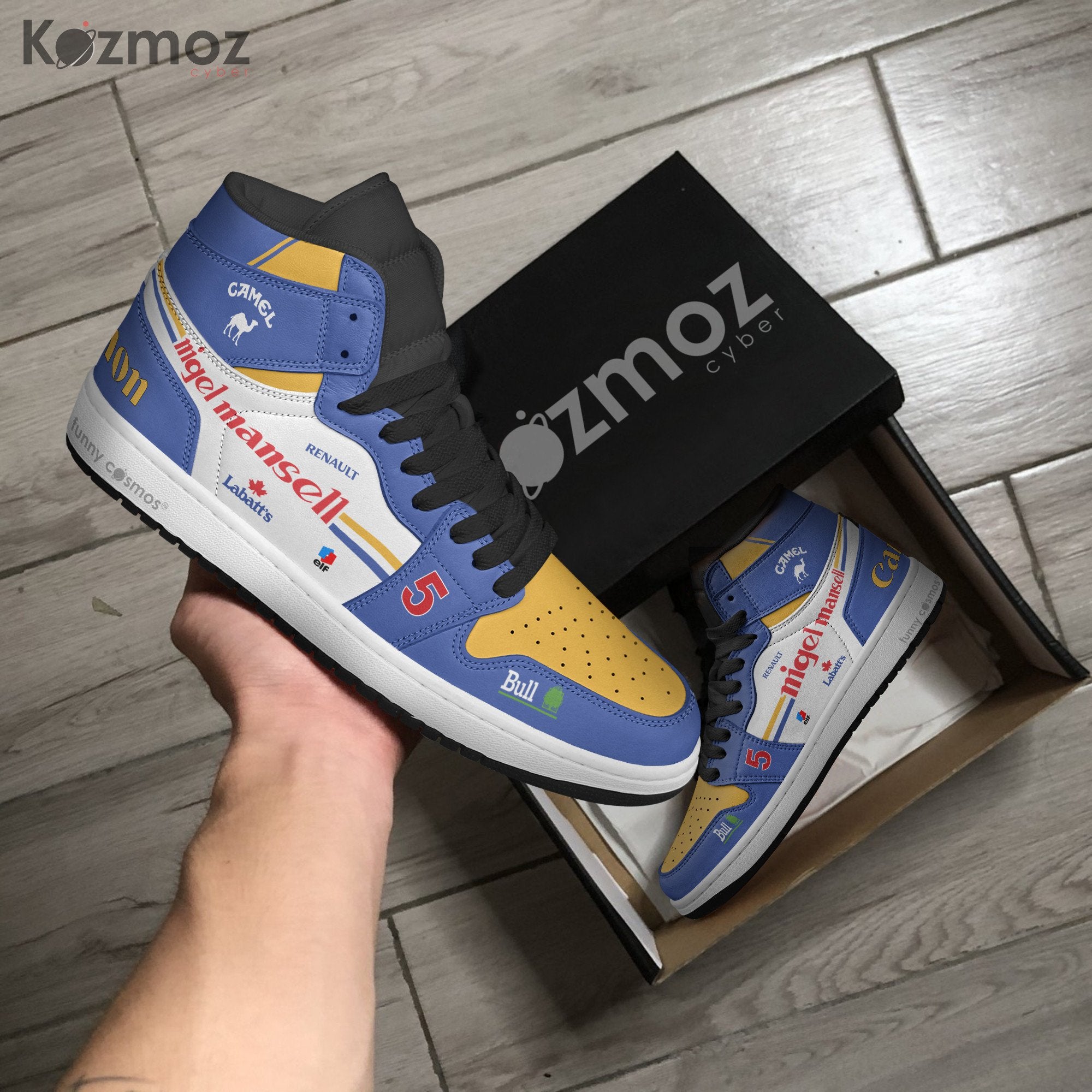 Ideafootwear Nigel Mansell AJ1 High Sneakers Shoes For Men And Women