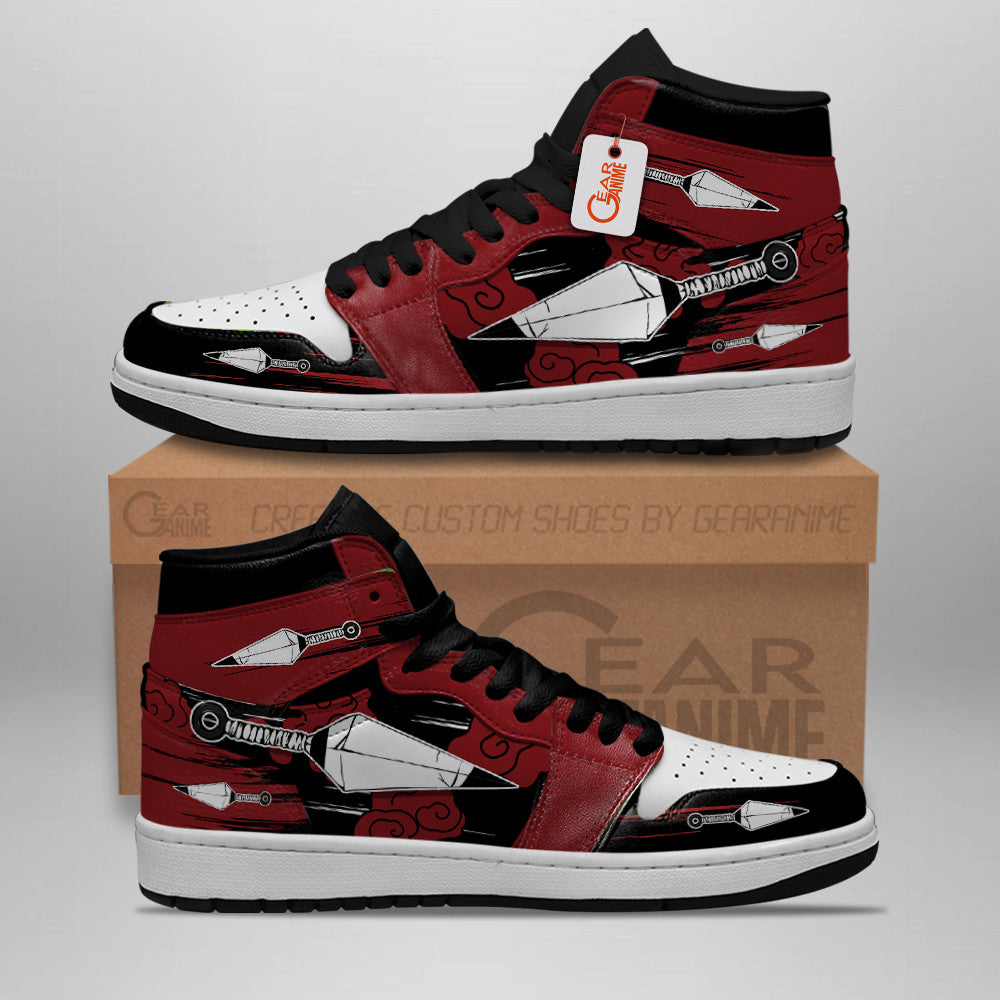 Ideafootwear Ninja Kunai Red Clouds AJ1 High Sneakers Shoes For Men And Women