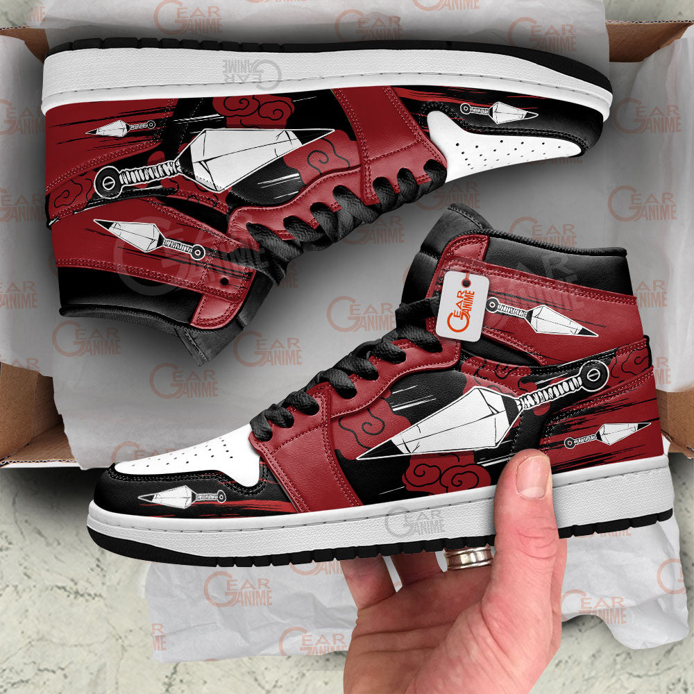 Ideafootwear Ninja Kunai Red Clouds AJ1 High Sneakers Shoes For Men And Women