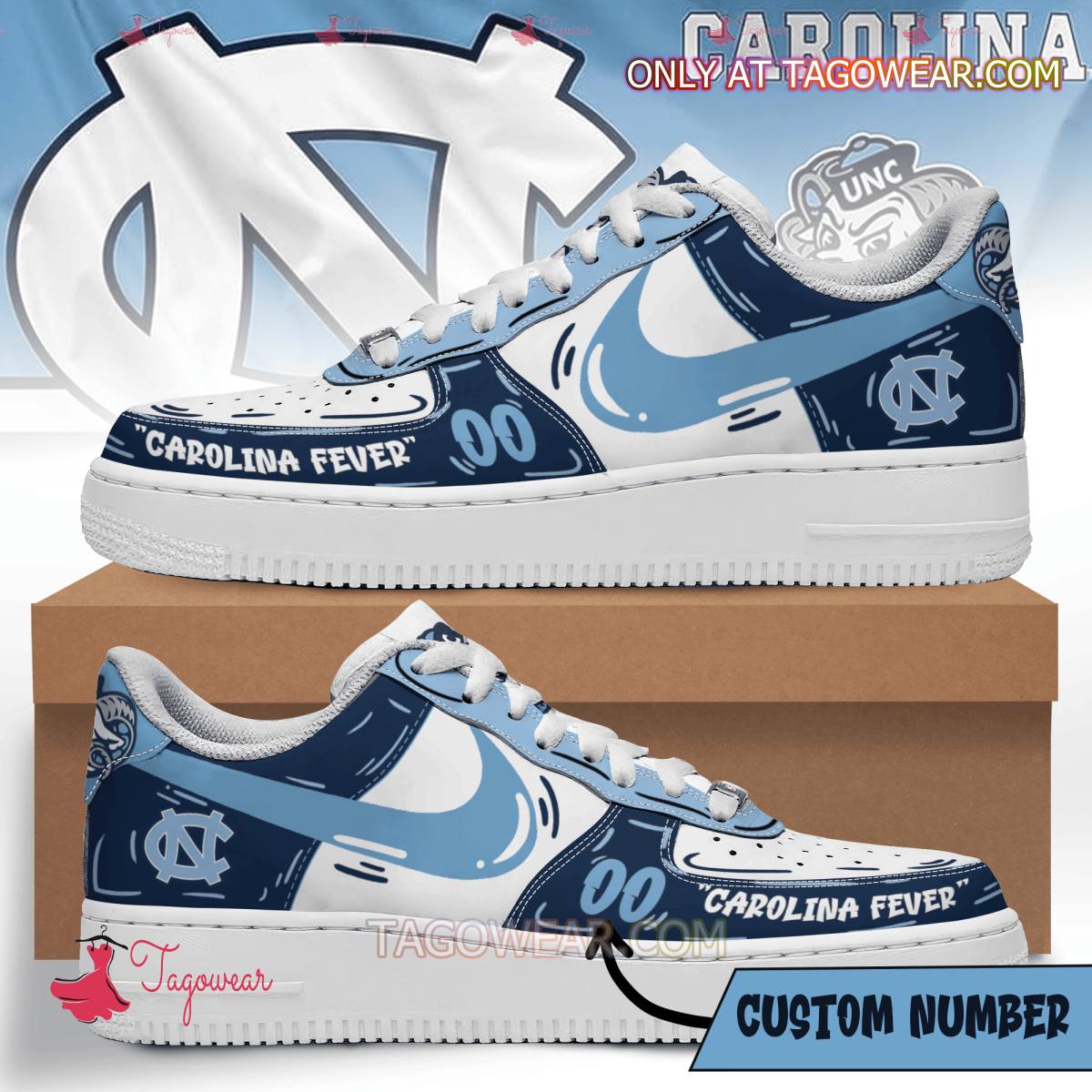 Ideafootwear North Carolina Tar Heels Air Low-Top Sneakers Shoes For Men And Women 1
