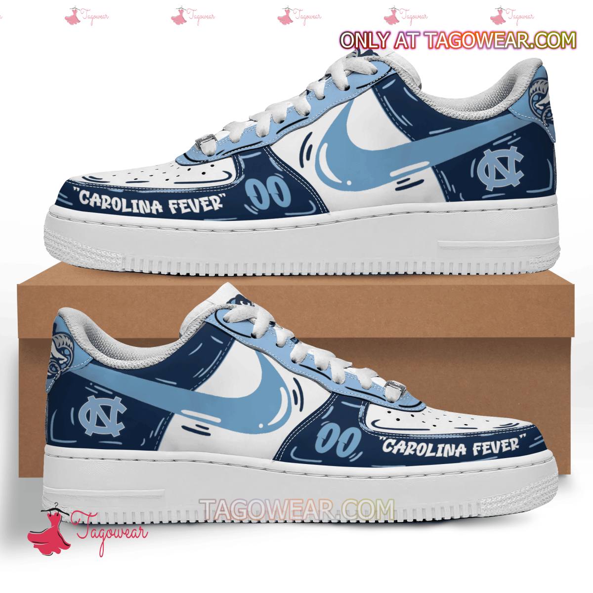 Ideafootwear North Carolina Tar Heels Air Low-Top Sneakers Shoes For Men And Women 2