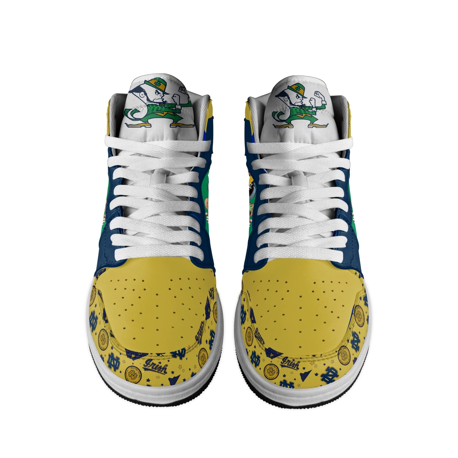 Ideafootwear Notre Dame Fighting Irish AJ1 High Sneakers Shoes For Men And Women