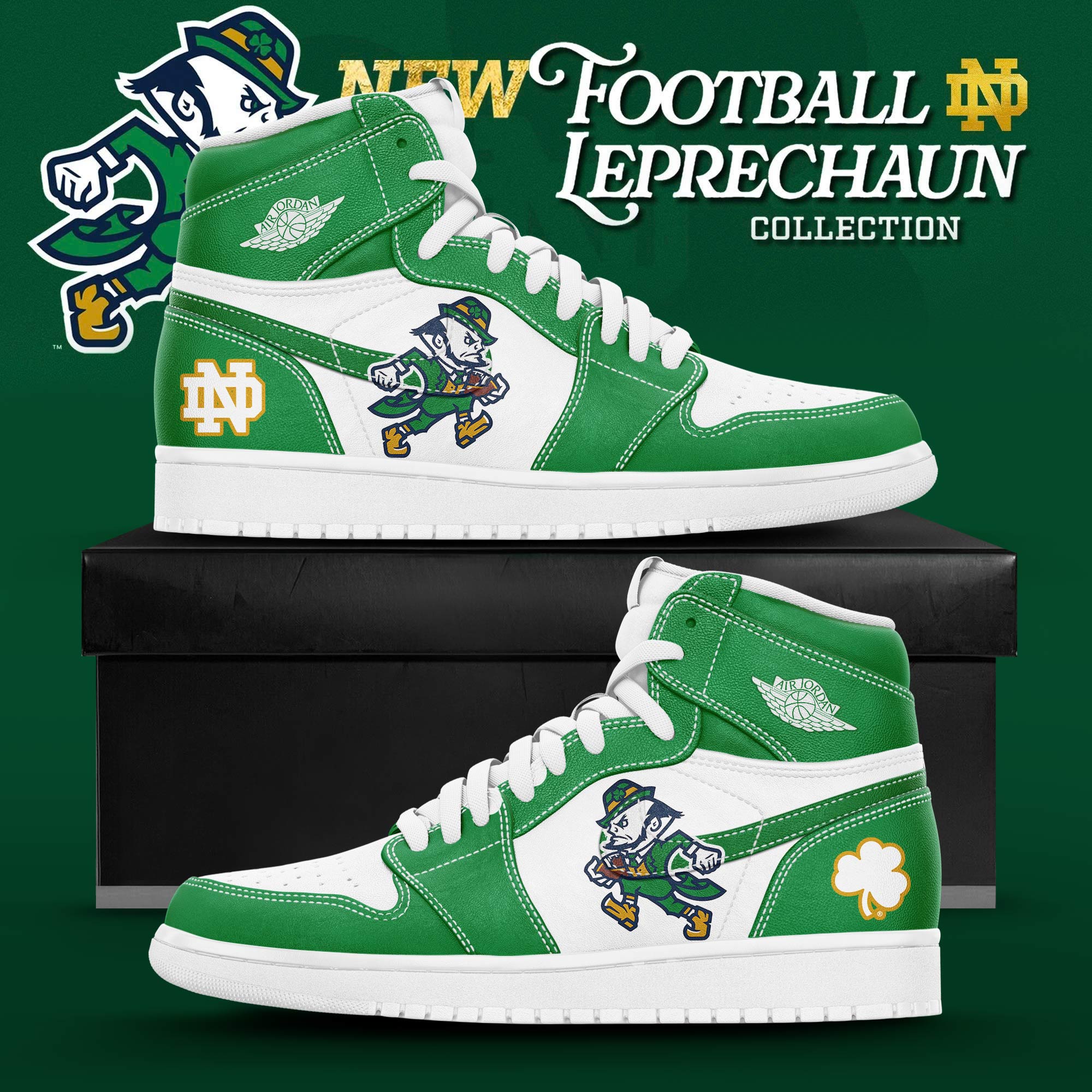 Ideafootwear Notre Dame Fighting Irish AJ1 High Sneakers Shoes For Men And Women