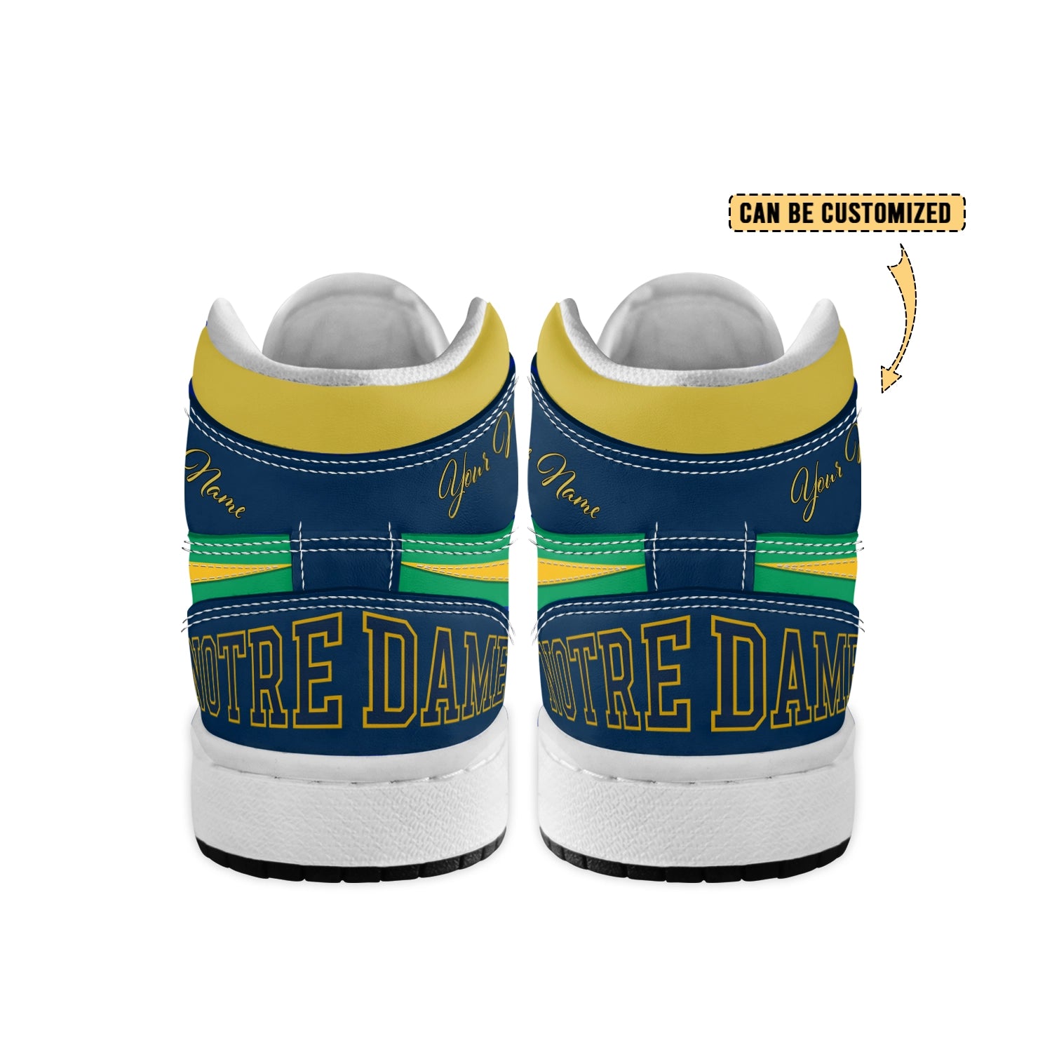 Ideafootwear Notre Dame Fighting Irish AJ1 High Sneakers Shoes For Men And Women