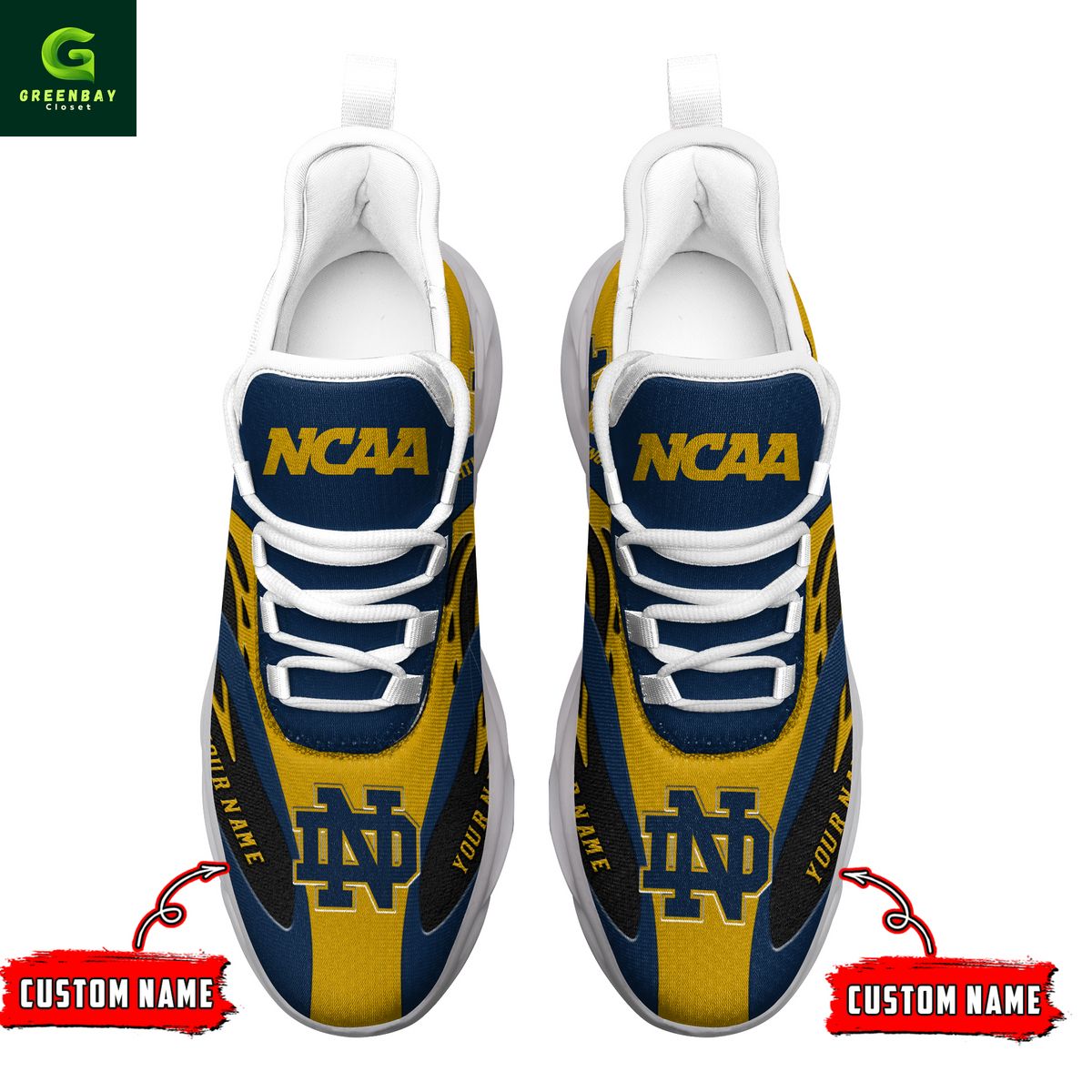 Ideafootwear Notre Dame Fighting Irish Max Soul Shoes Sneakers For Men And Women