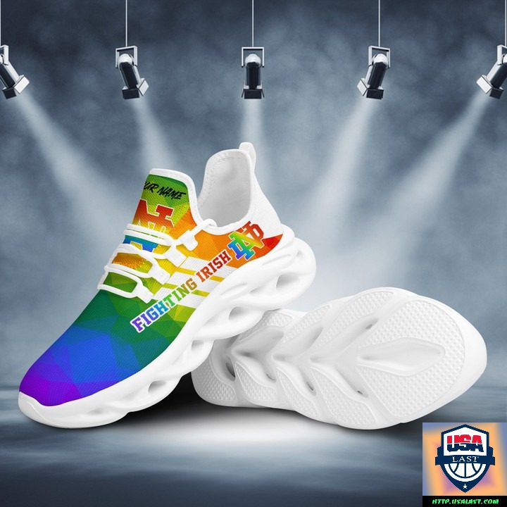 Ideafootwear Notre Dame Fighting Irish Max Soul Shoes Sneakers For Men And Women
