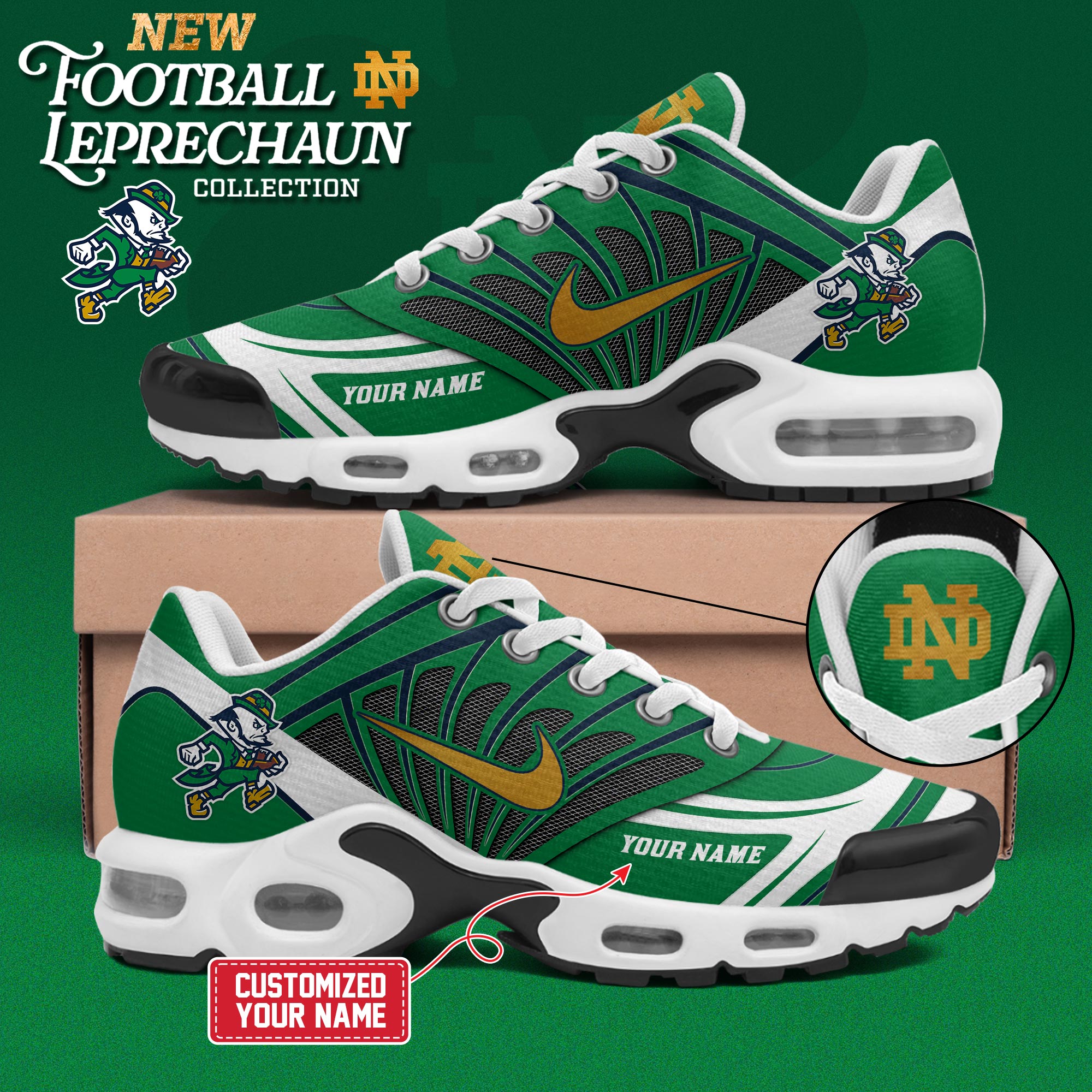 Ideafootwear Notre Dame Fighting Irish TN Shoes Sneakers For Men And Women