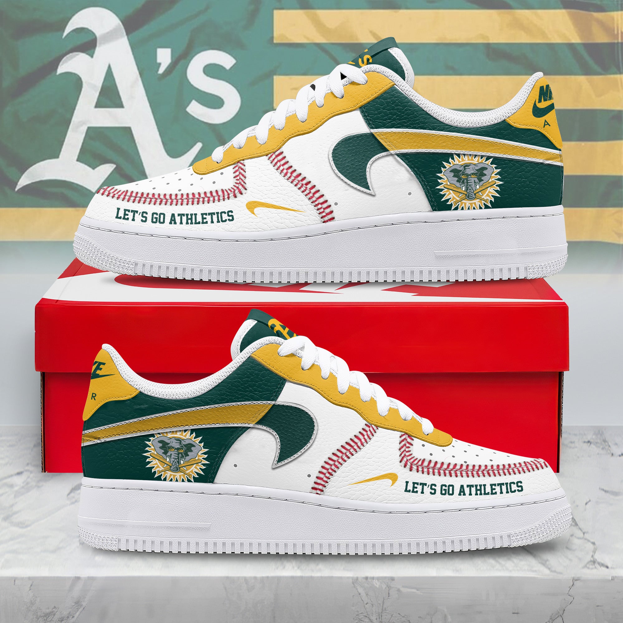 Ideafootwear Oakland Athletics Air Low-Top Sneakers Shoes For Men And Women 1