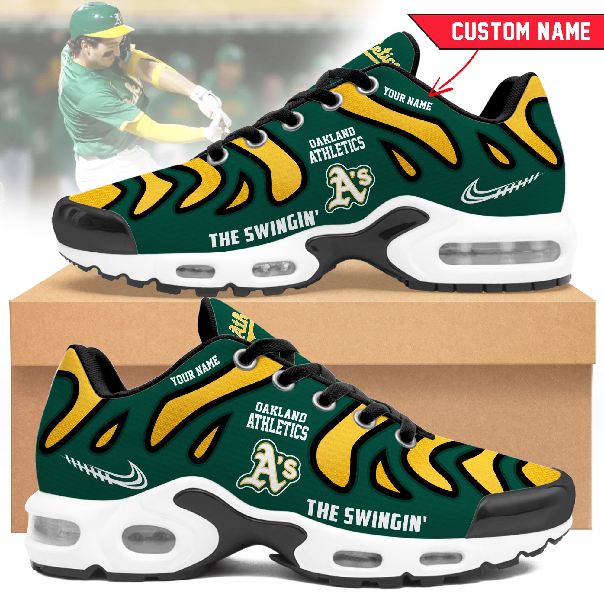 Ideafootwear Oakland Athletics TN Shoes Sneakers For Men And Women