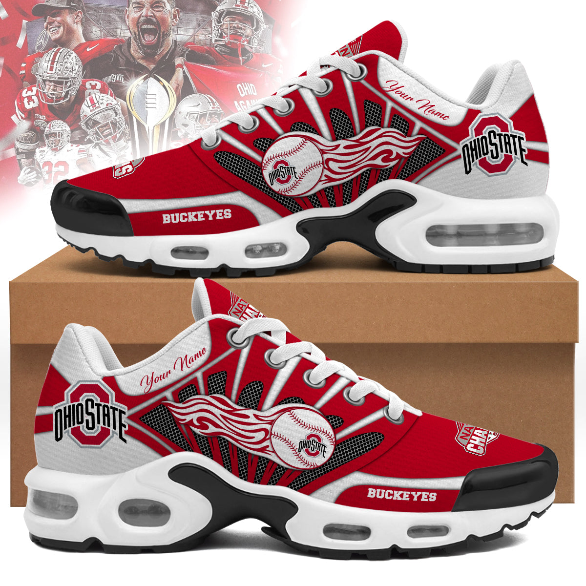 Ideafootwear Ohio State Buckeyes TN Shoes Sneakers For Men And Women