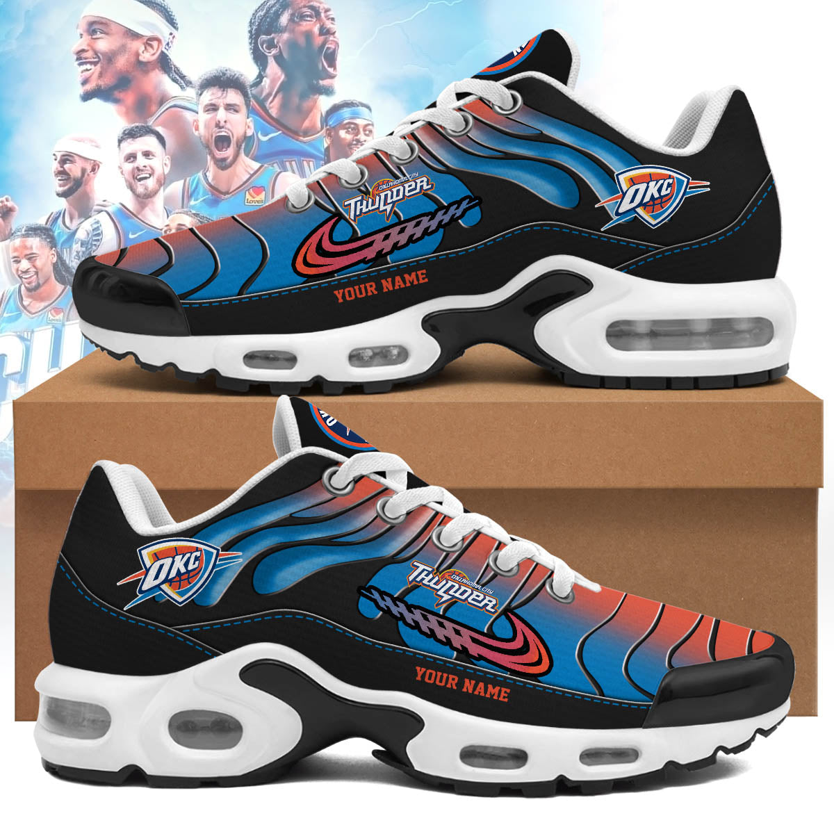 Ideafootwear Oklahoma City Thunder TN Shoes Sneakers For Men And Women