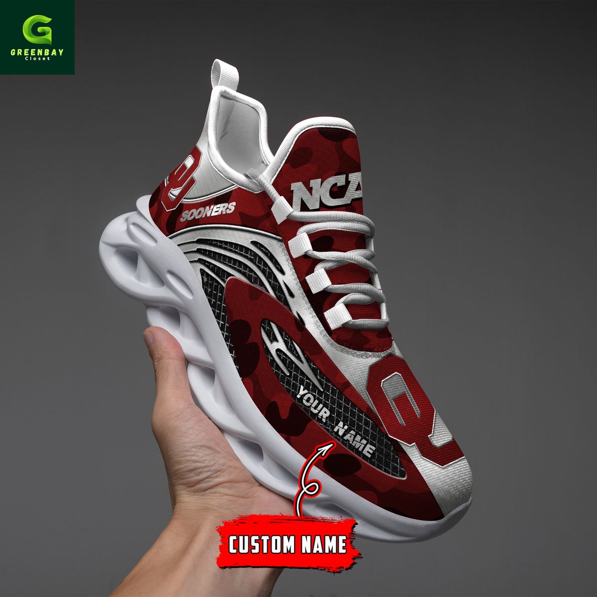 Ideafootwear Oklahoma Sooners Max Soul Shoes Sneakers For Men And Women