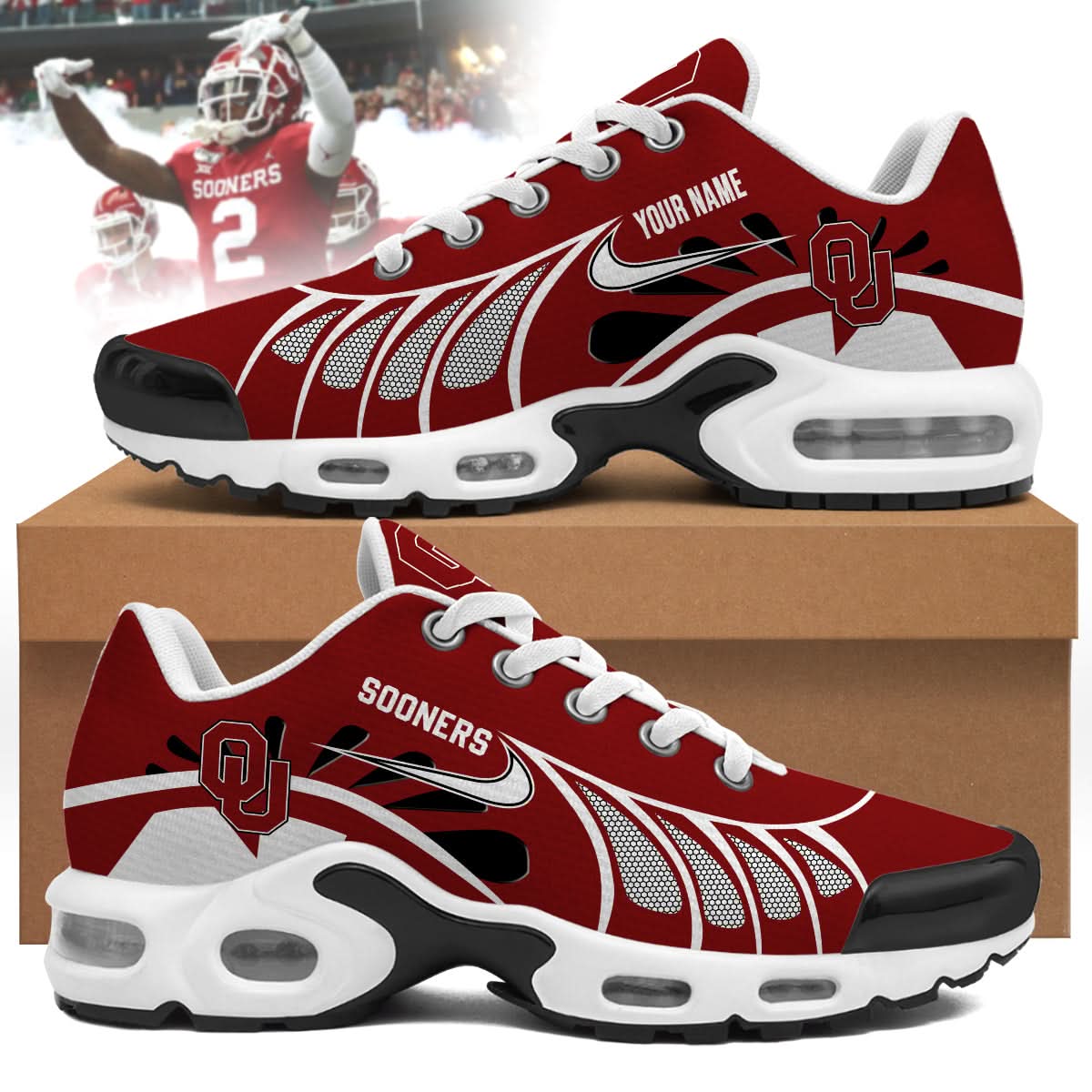 Ideafootwear Oklahoma Sooners TN Shoes Sneakers For Men And Women