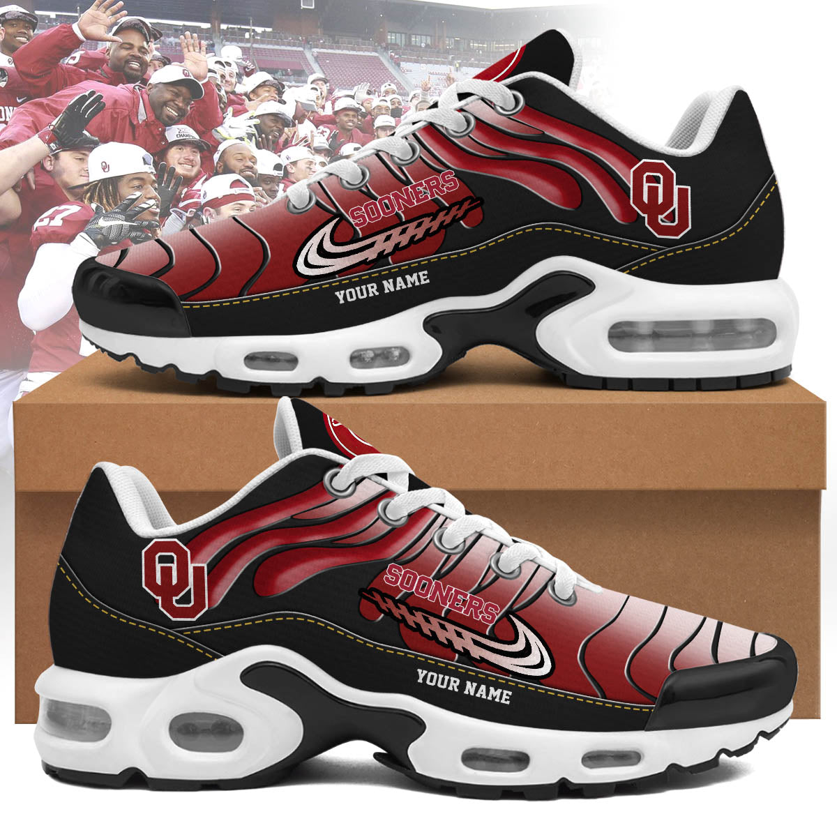 Ideafootwear Oklahoma Sooners TN Shoes Sneakers For Men And Women