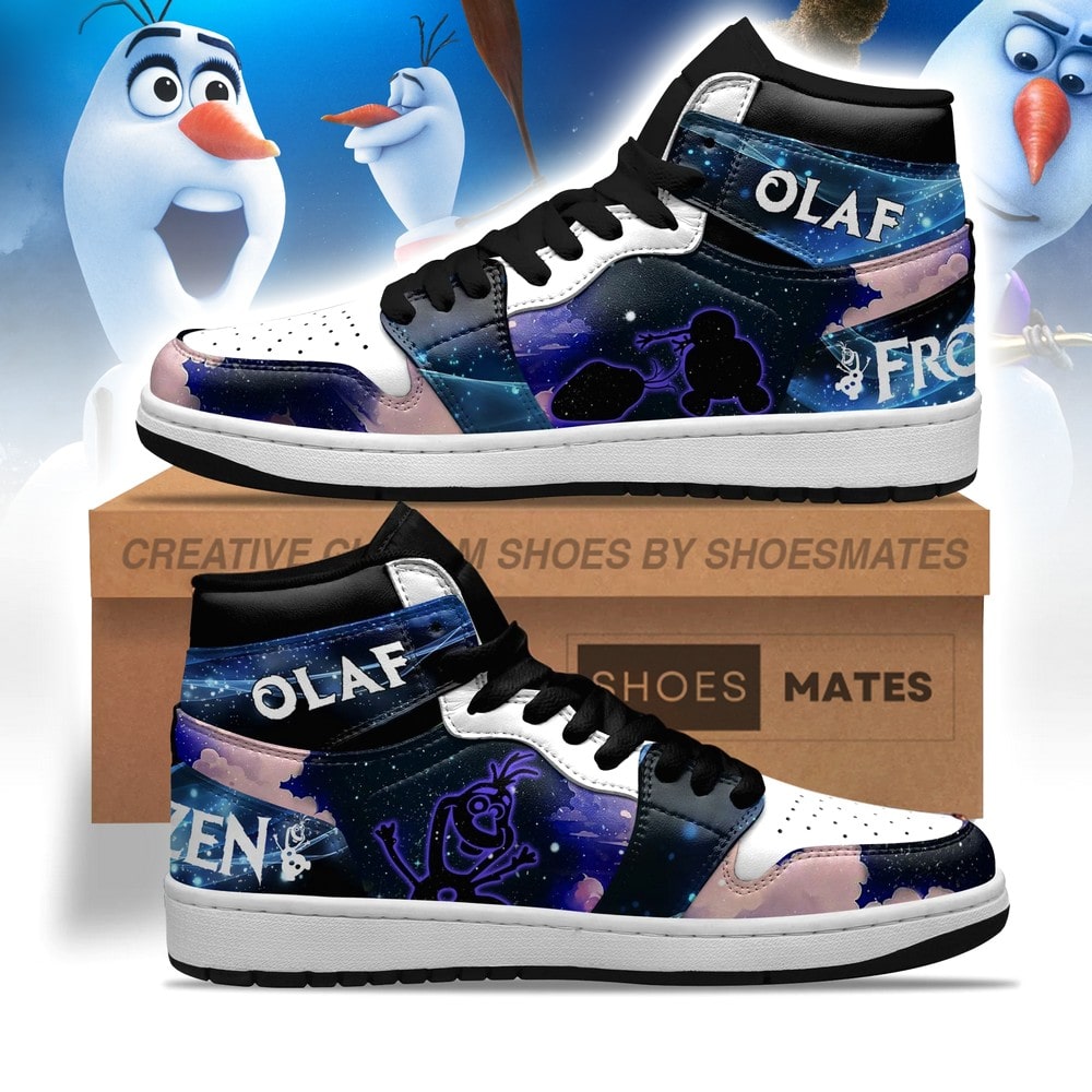 Ideafootwear Olaf Frozen AJ1 High Sneakers Shoes For Men And Women
