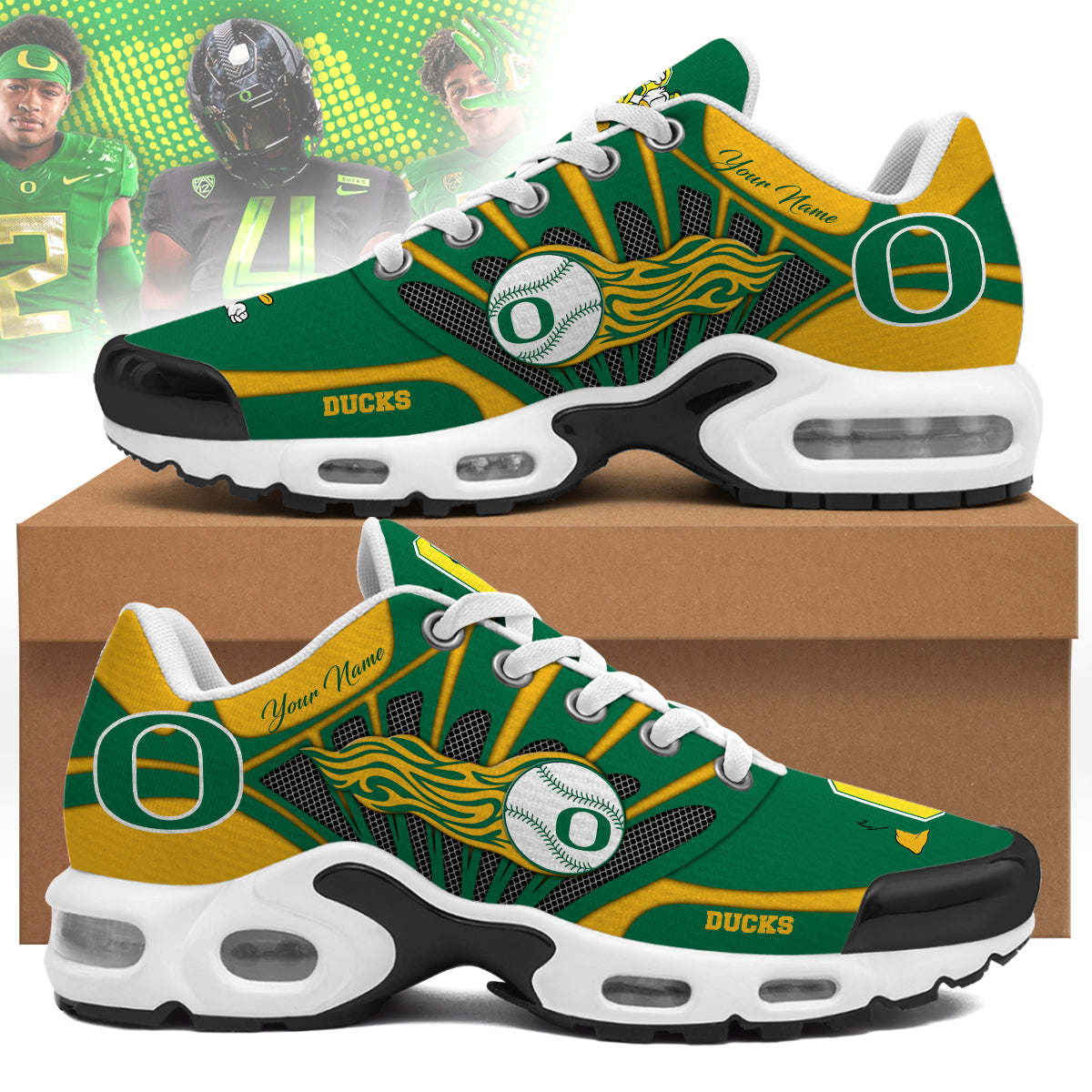 Ideafootwear Oregon Ducks TN Shoes Sneakers For Men And Women
