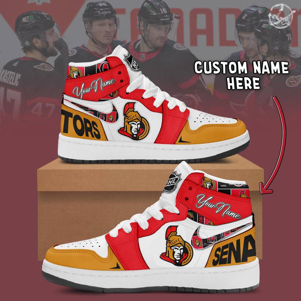 Ideafootwear Ottawa Senators AJ1 High Sneakers Shoes For Men And Women