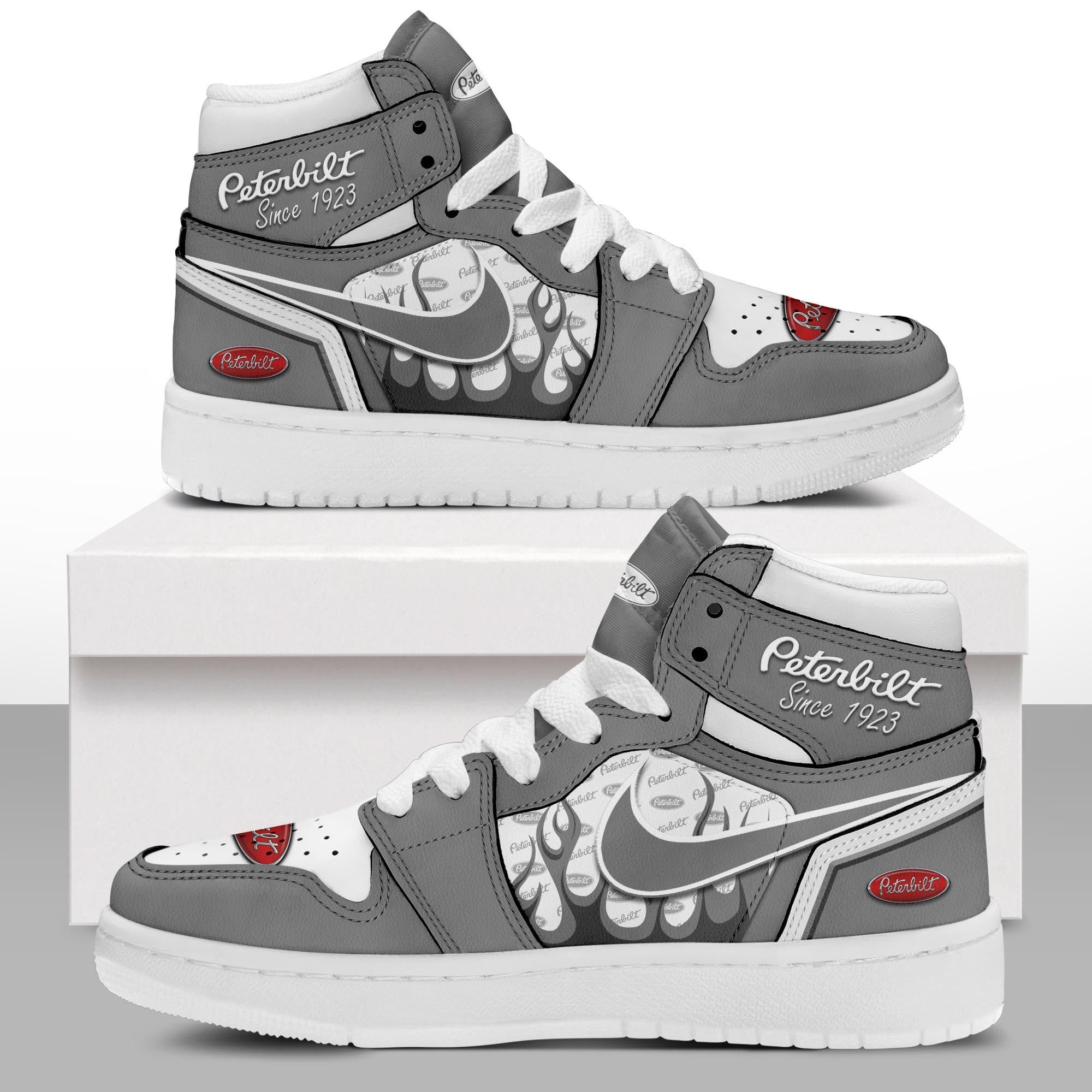 Ideafootwear Peterbilt AJ1 High Sneakers Shoes For Men And Women