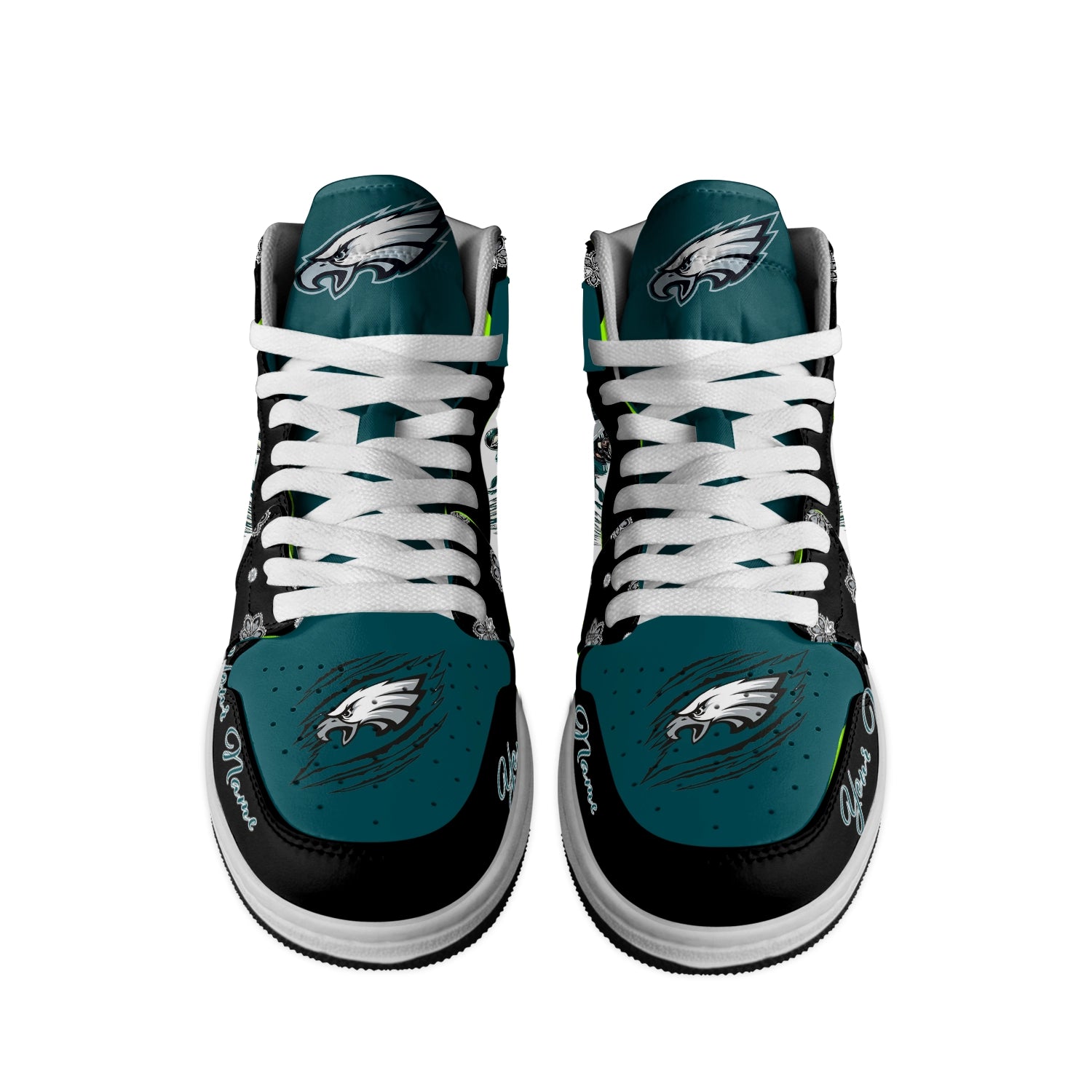 Ideafootwear Philadelphia Eagles AJ1 High Sneakers Shoes For Men And Women