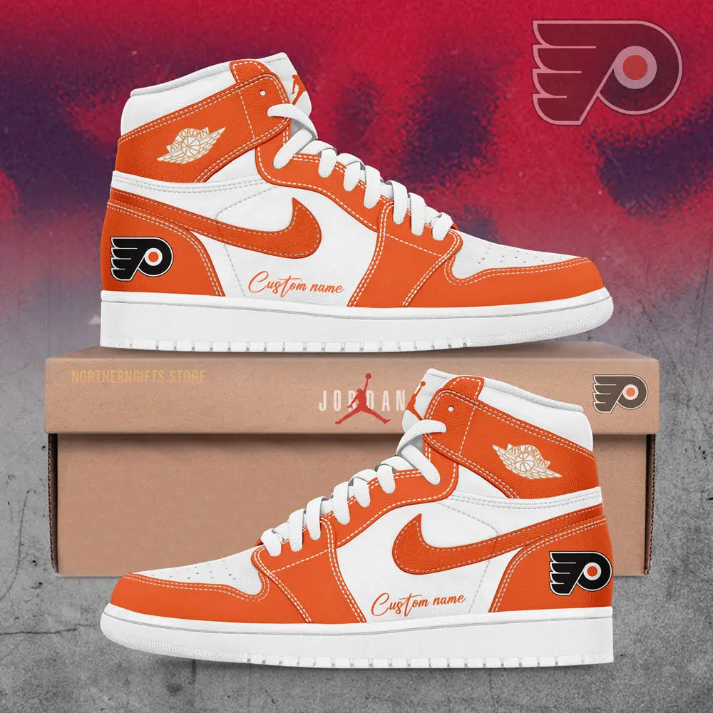 Ideafootwear Philadelphia Flyers AJ1 High Sneakers Shoes For Men And Women