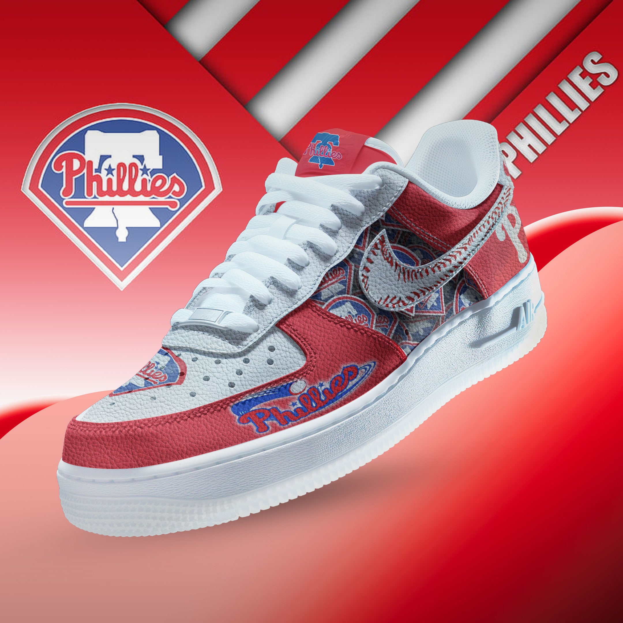Ideafootwear Philadelphia Phillies Air Low-Top Sneakers Shoes For Men And Women 1