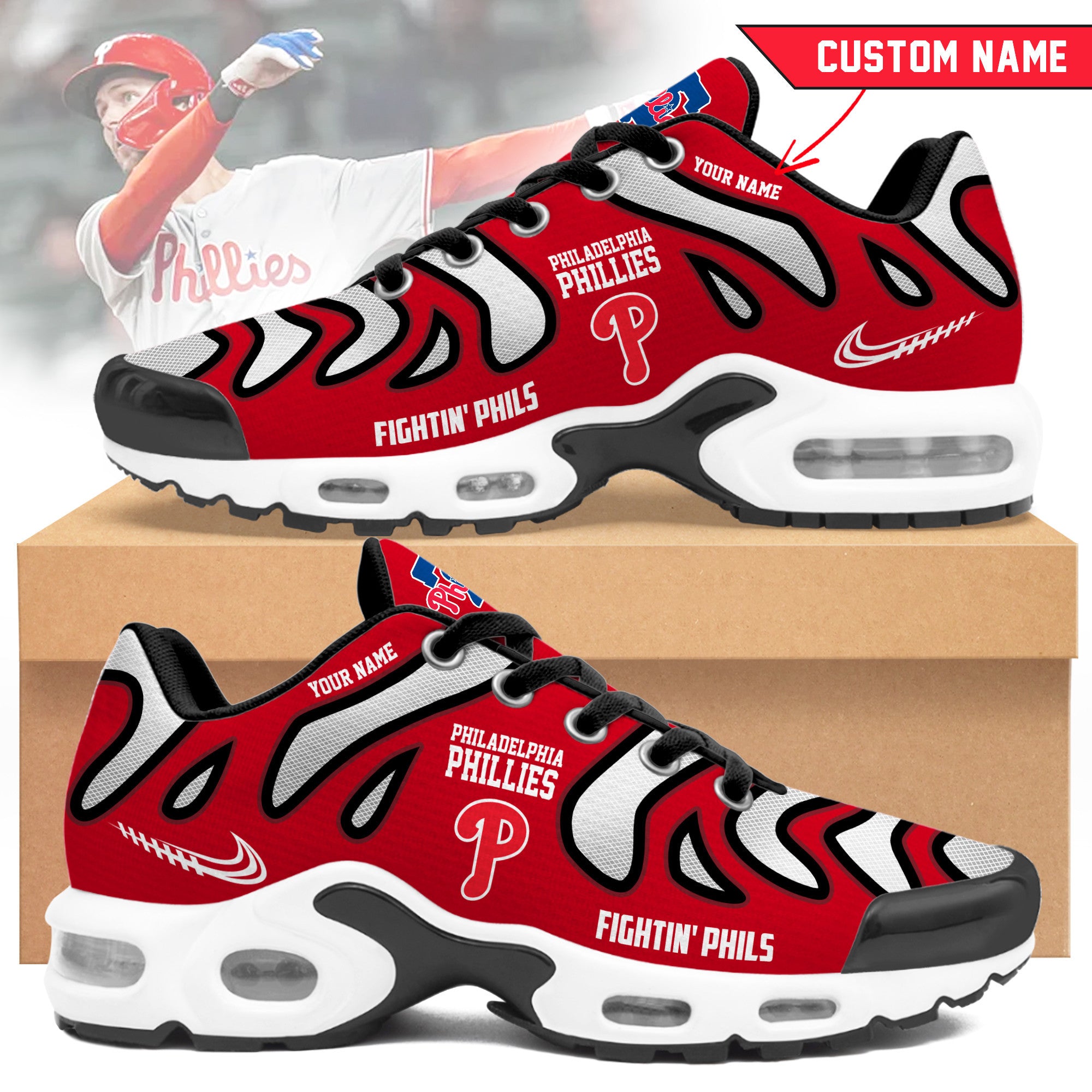 Ideafootwear Philadelphia Phillies TN Shoes Sneakers For Men And Women