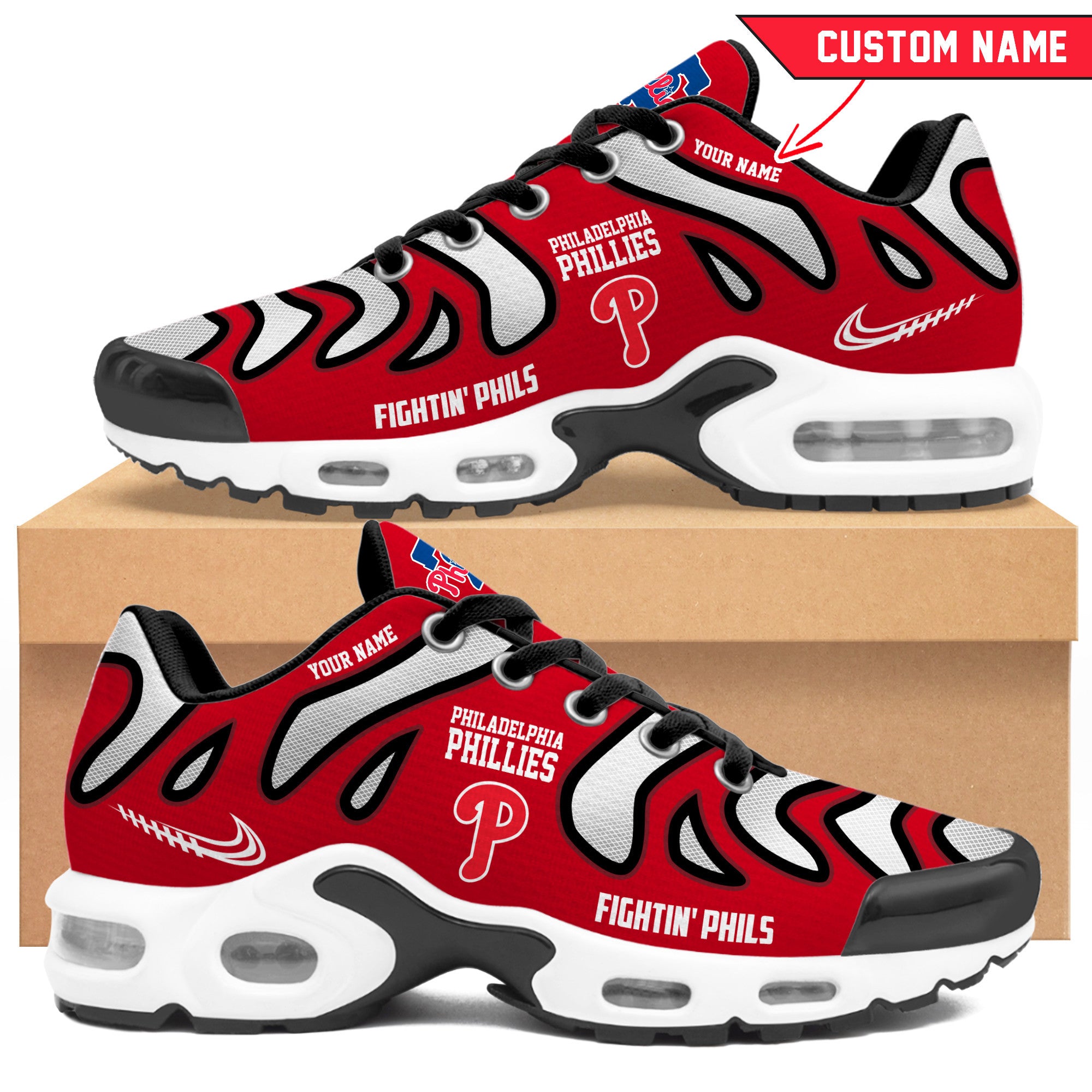 Ideafootwear Philadelphia Phillies TN Shoes Sneakers For Men And Women