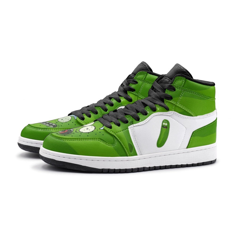 Ideafootwear Pickle Rick Face Rick And Morty AJ1 High Sneakers Shoes For Men And Women