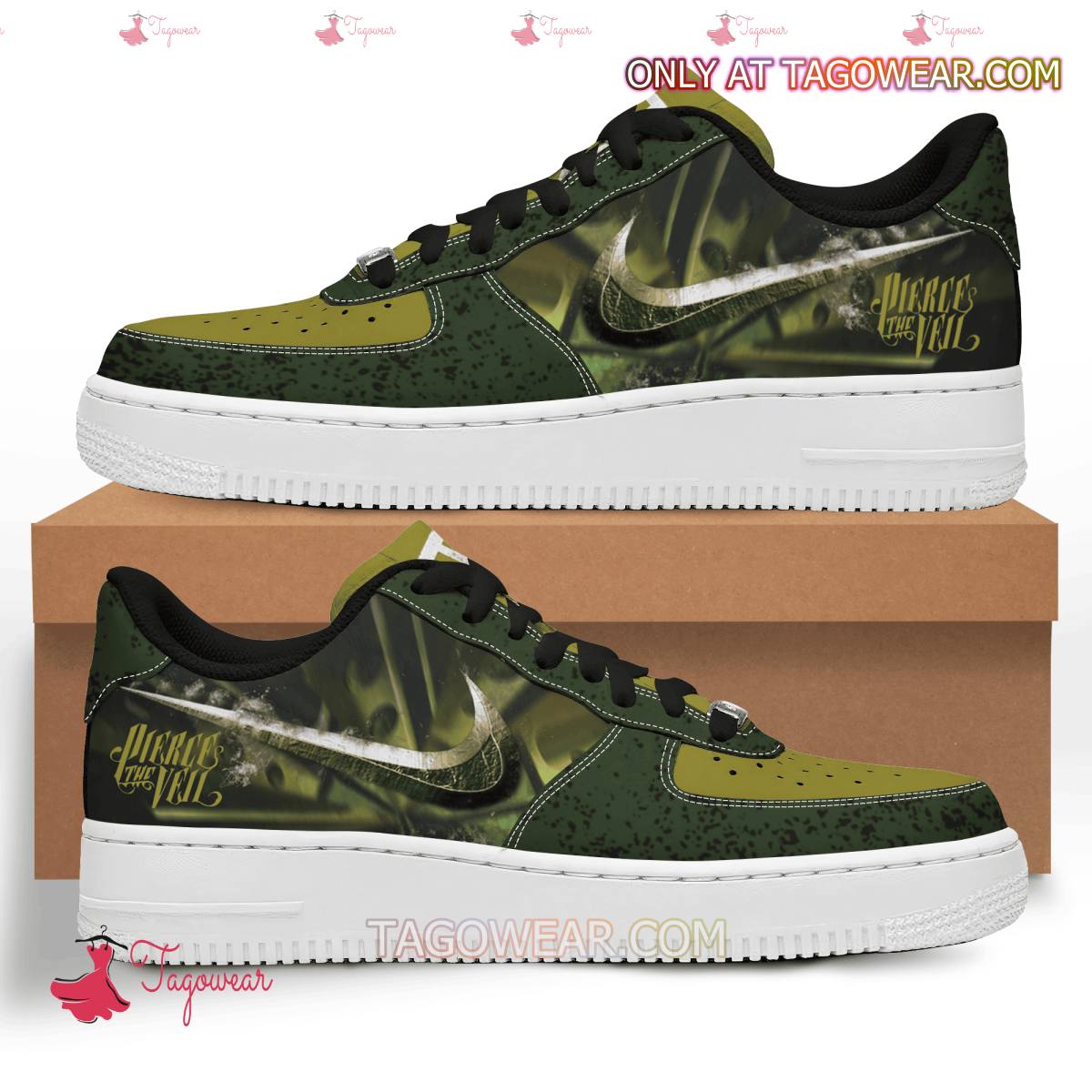Ideafootwear Pierce The Veil Air Low-Top Sneakers Shoes For Men And Women 1