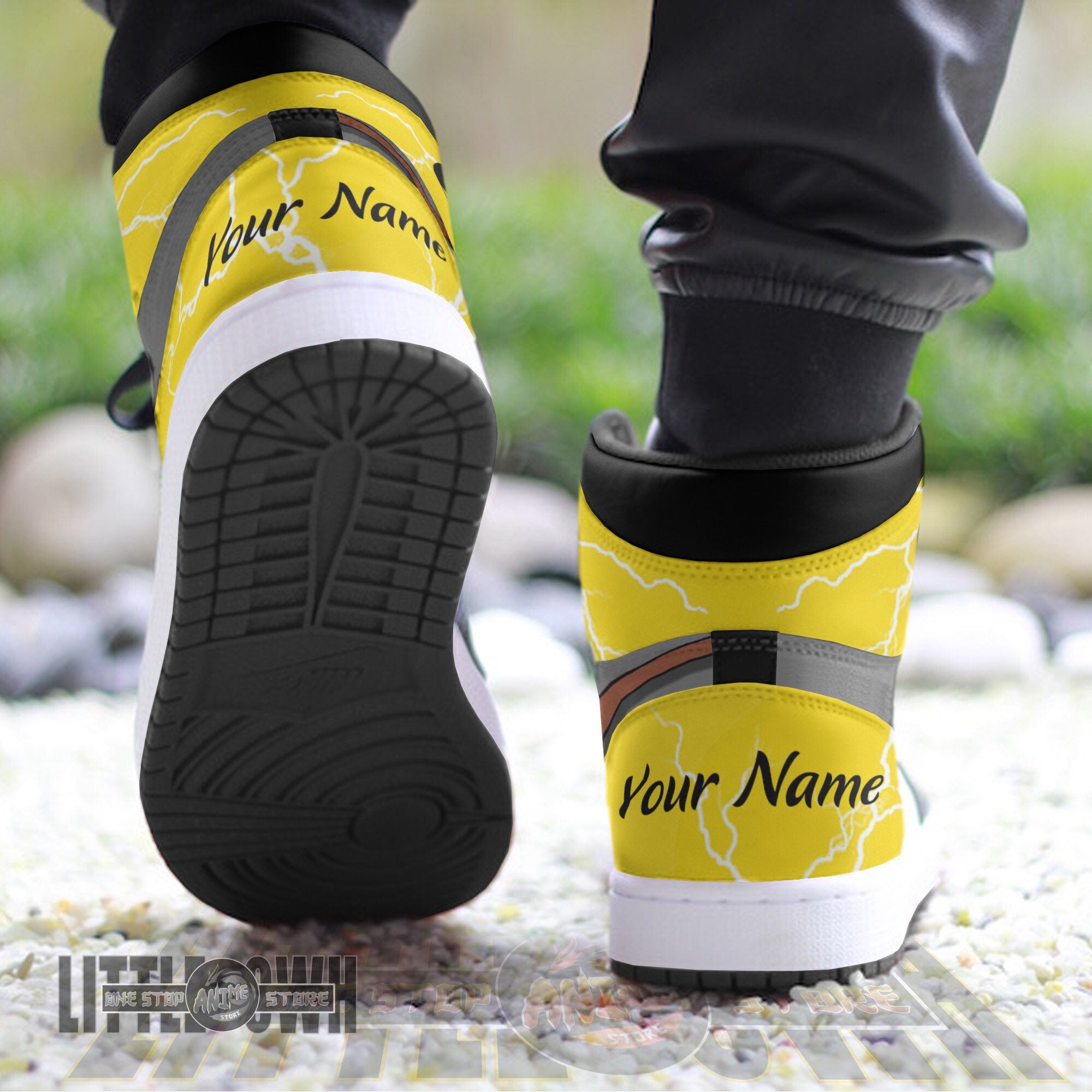 Ideafootwear Pikachu AJ1 High Sneakers Shoes For Men And Women
