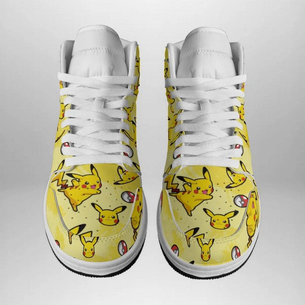 Ideafootwear Pikachu Pattern Pokemon AJ1 High Sneakers Shoes For Men And Women
