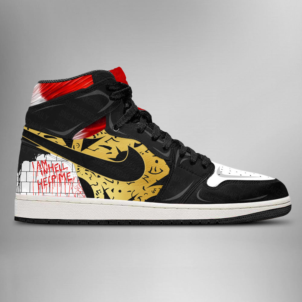 Ideafootwear Pinhead Halloween AJ1 High Sneakers Shoes For Men And Women