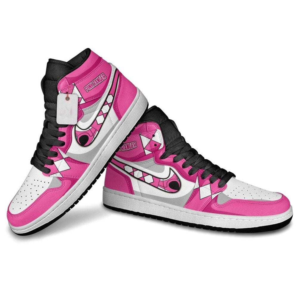 Ideafootwear Pink Ranger AJ1 High Sneakers Shoes For Men And Women
