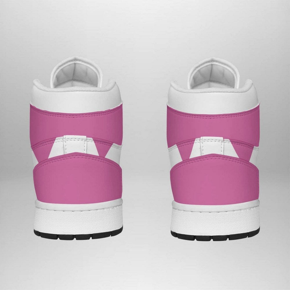 Ideafootwear Pink Ranger Mighty Morphin AJ1 High Sneakers Shoes For Men And Women