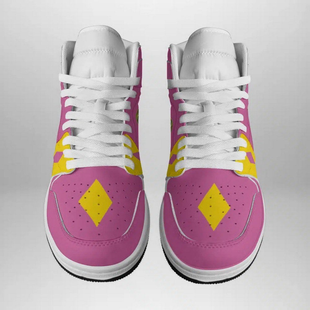 Ideafootwear Pink Ranger Ninjetti Power Rangers AJ1 High Sneakers Shoes For Men And Women