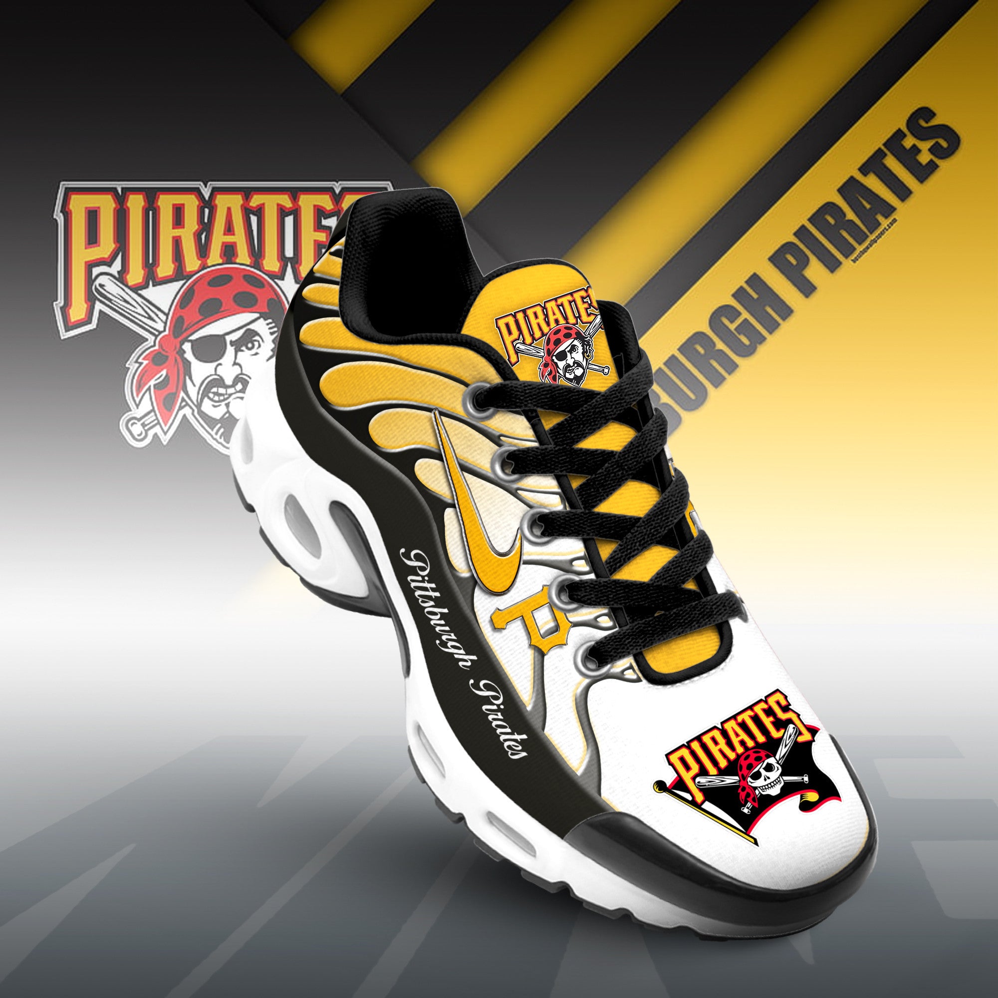 Ideafootwear Pittsburgh Pirates TN Shoes Sneakers For Men And Women