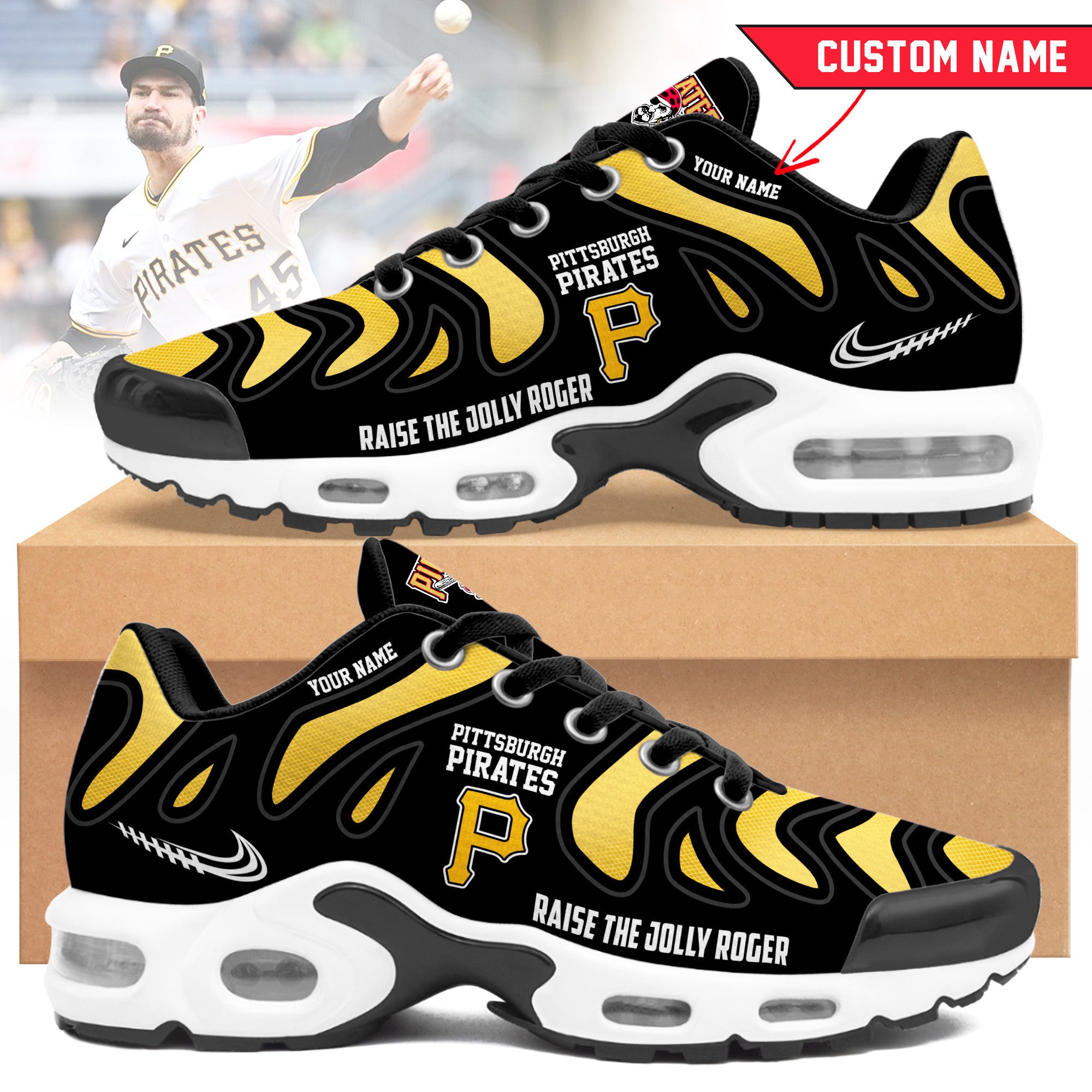 Ideafootwear Pittsburgh Pirates TN Shoes Sneakers For Men And Women