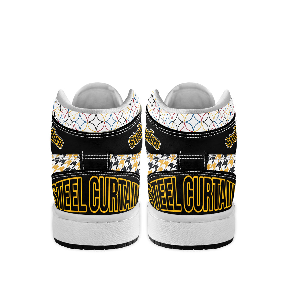 Ideafootwear Pittsburgh Steelers AJ1 High Sneakers Shoes For Men And Women