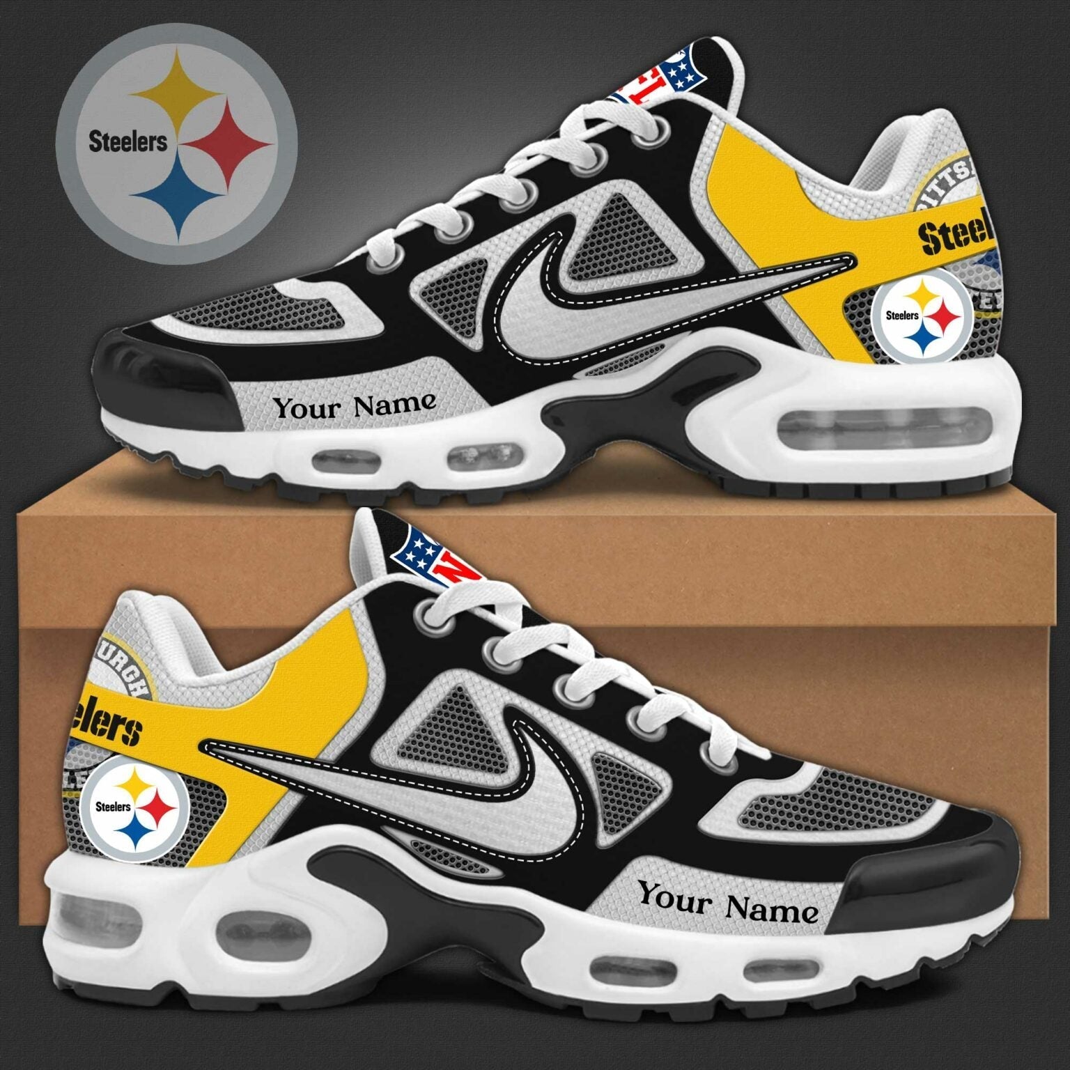 Ideafootwear Pittsburgh Steelers TN Shoes Sneakers For Men And Women