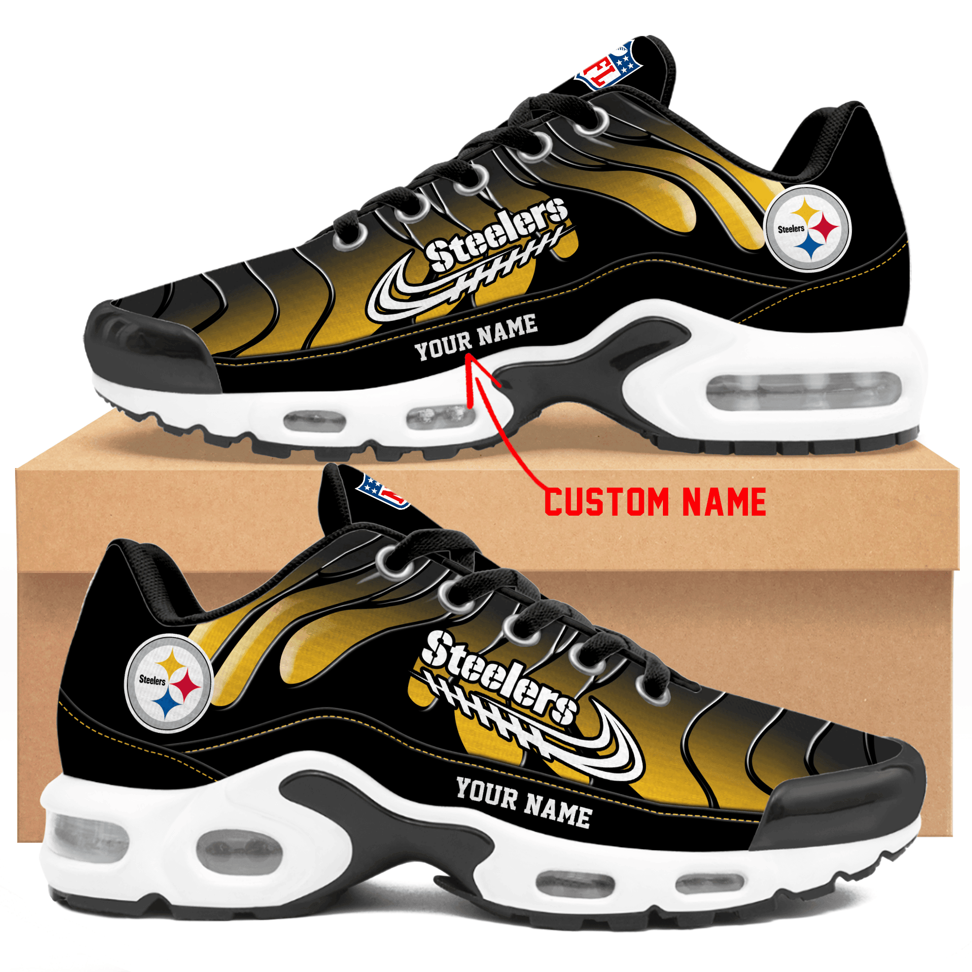 Ideafootwear Pittsburgh Steelers TN Shoes Sneakers For Men And Women