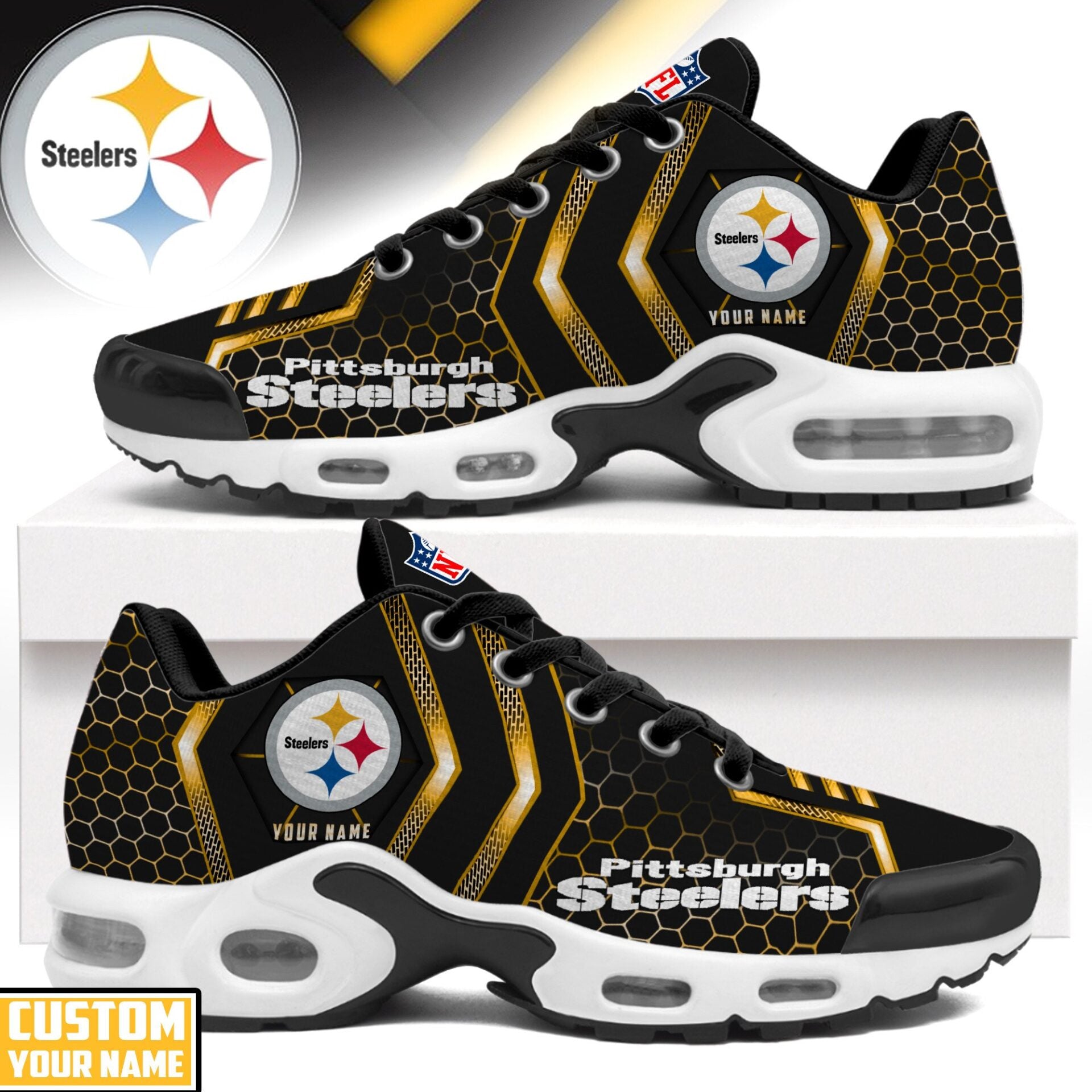 Ideafootwear Pittsburgh Steelers TN Shoes Sneakers For Men And Women