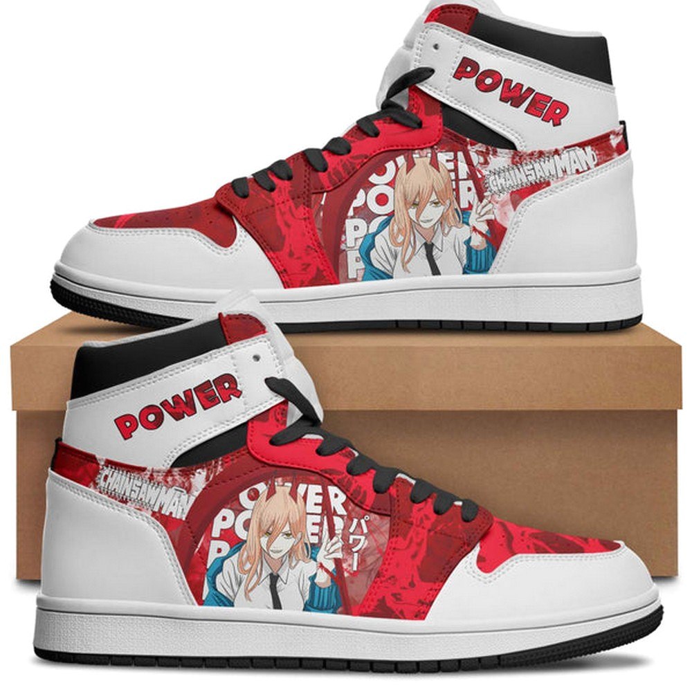 Ideafootwear Power Chainsawman AJ1 High Sneakers Shoes For Men And Women