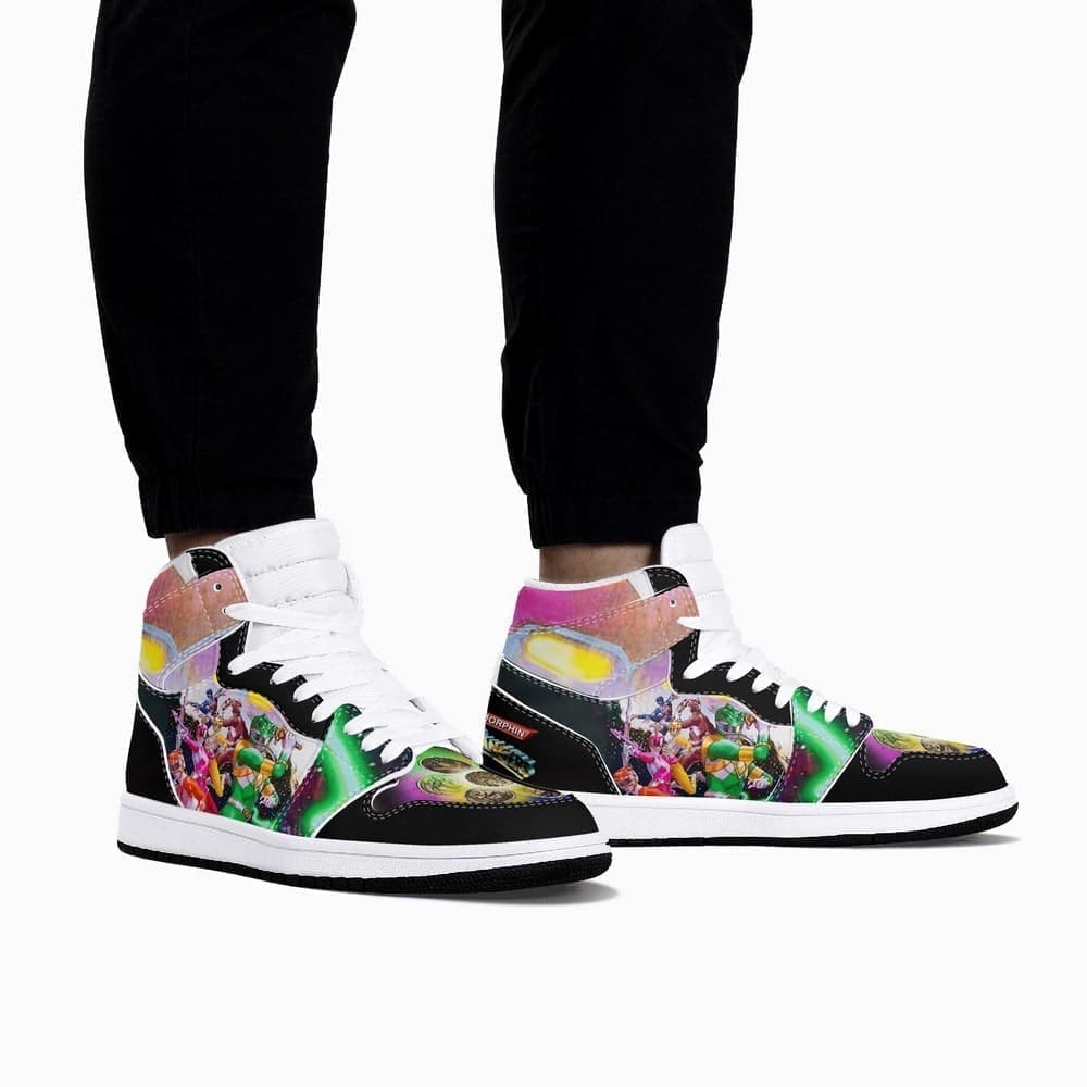 Ideafootwear Power Rangers AJ1 High Sneakers Shoes For Men And Women