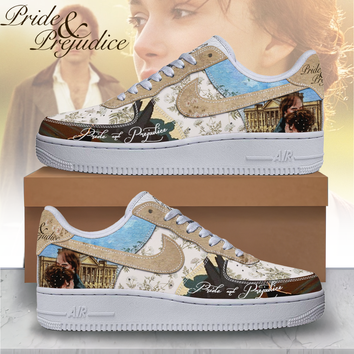 Ideafootwear Pride and Prejudice Air Low-Top Sneakers Shoes For Men And Women 1