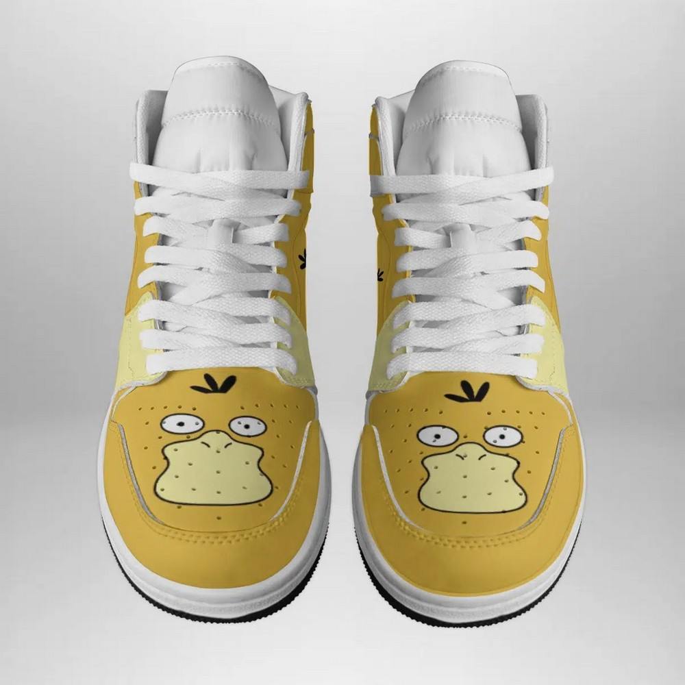 Ideafootwear Psyduck Face Pokemon AJ1 High Sneakers Shoes For Men And Women