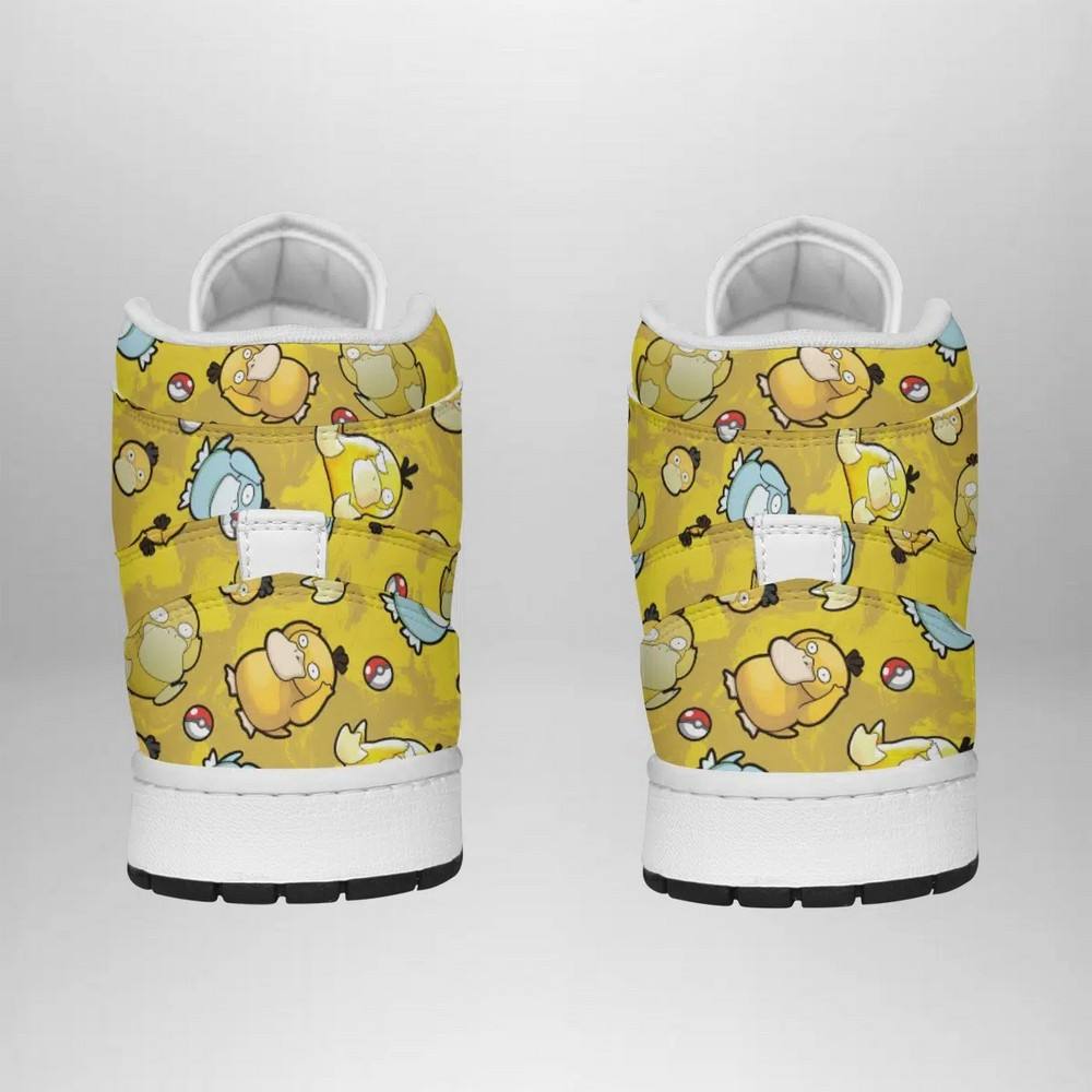 Ideafootwear Psyduck Pattern Pokemon AJ1 High Sneakers Shoes For Men And Women