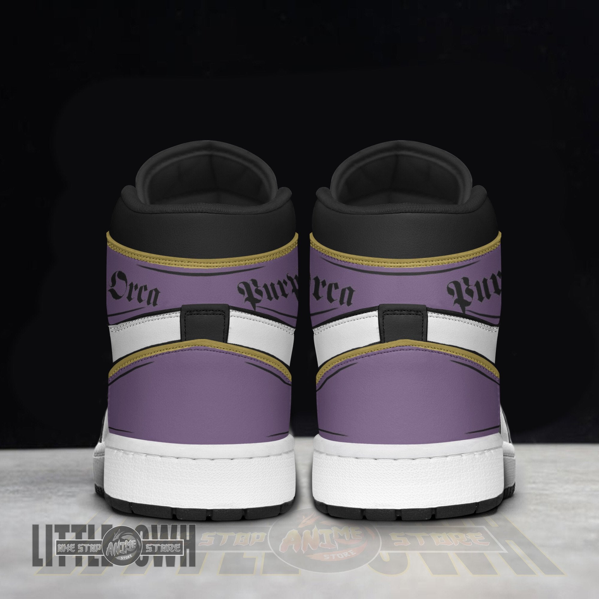 Ideafootwear Purple Orca AJ1 High Sneakers Shoes For Men And Women