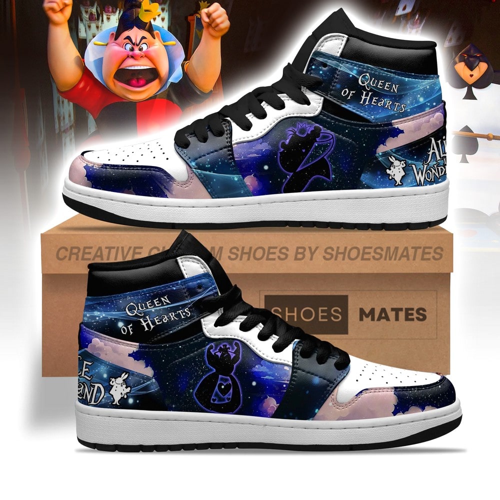 Ideafootwear Queen of Hearts AJ1 High Sneakers Shoes For Men And Women