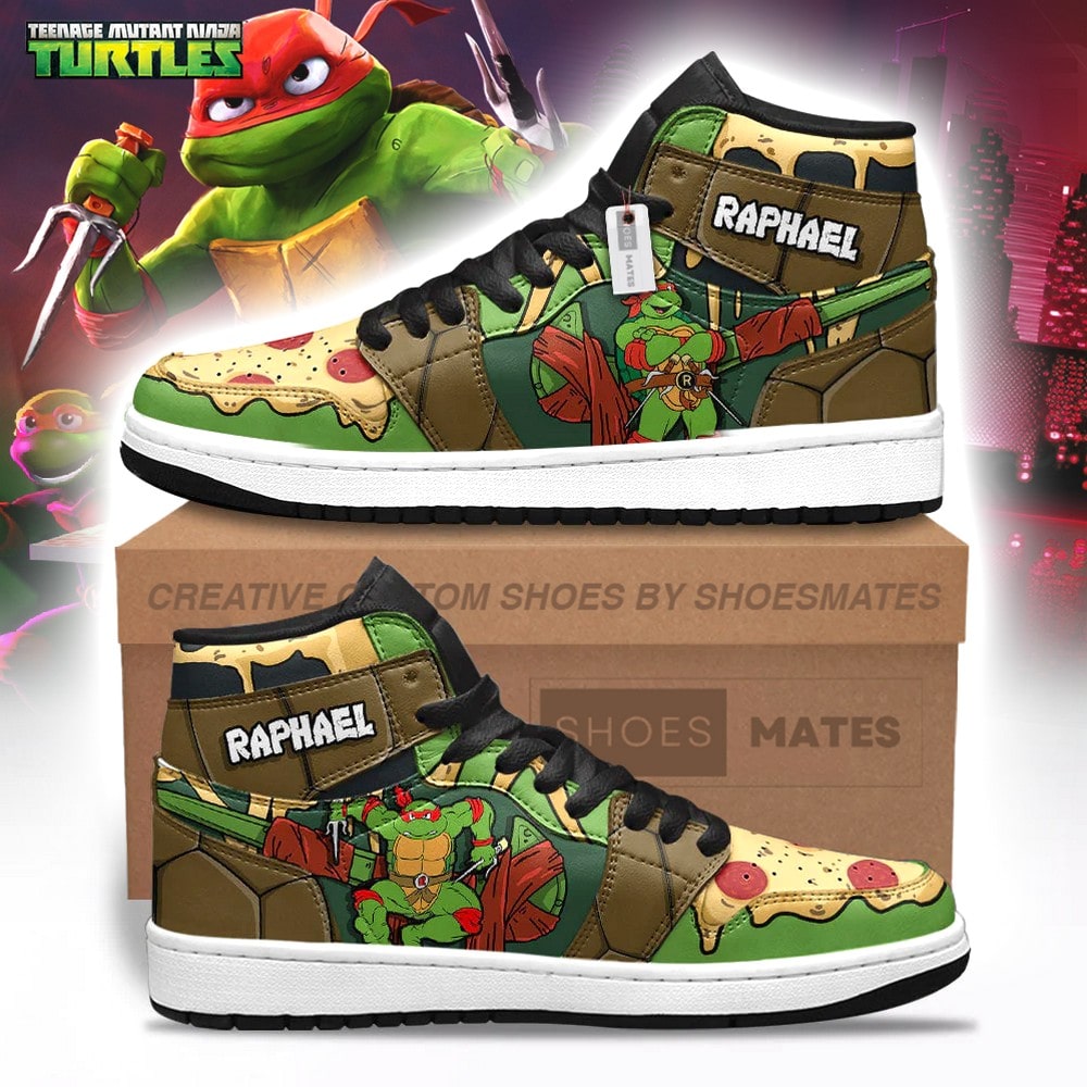 Ideafootwear Raphael Teenage Mutant AJ1 High Sneakers Shoes For Men And Women