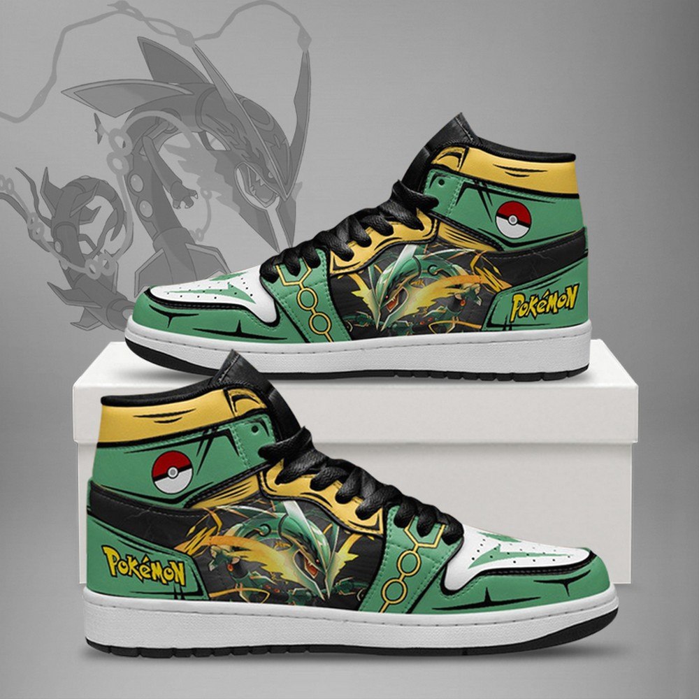 Ideafootwear Rayquaza AJ1 High Sneakers Shoes For Men And Women